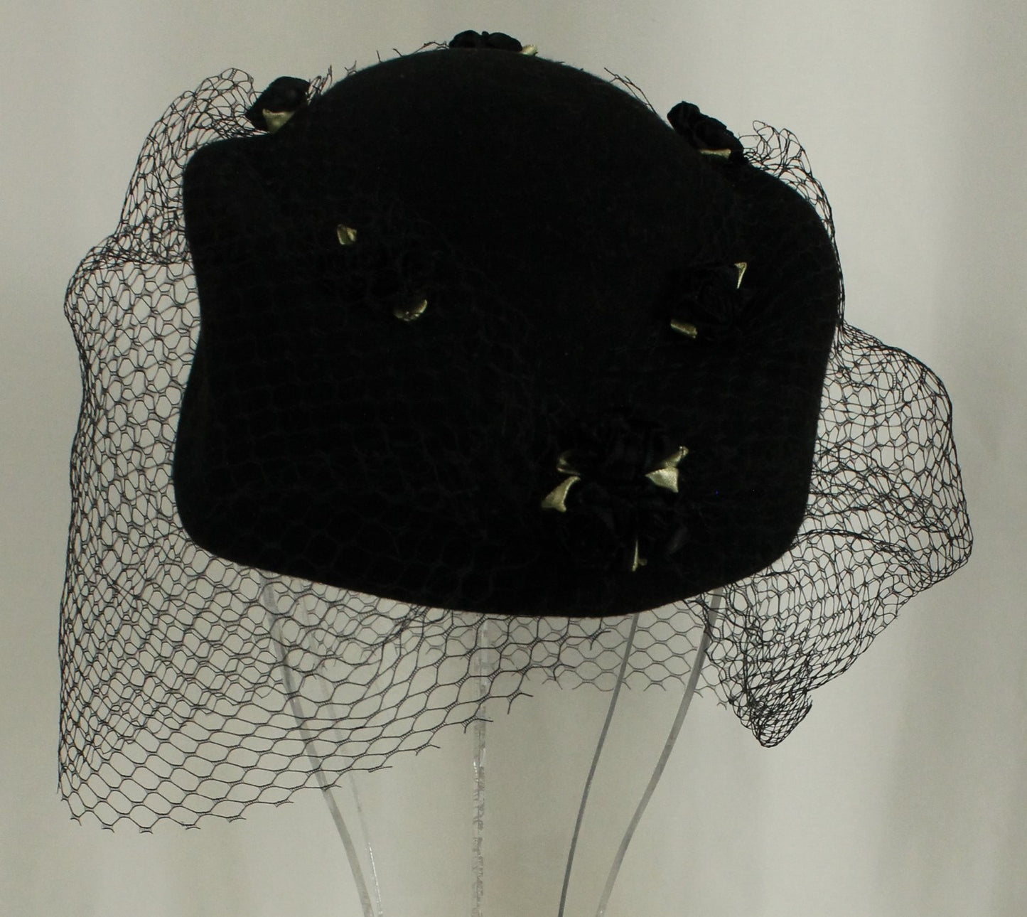 Collection of Classic Black Women's Headwear (5 Hats) - Velvet, Fascinator & Cloche