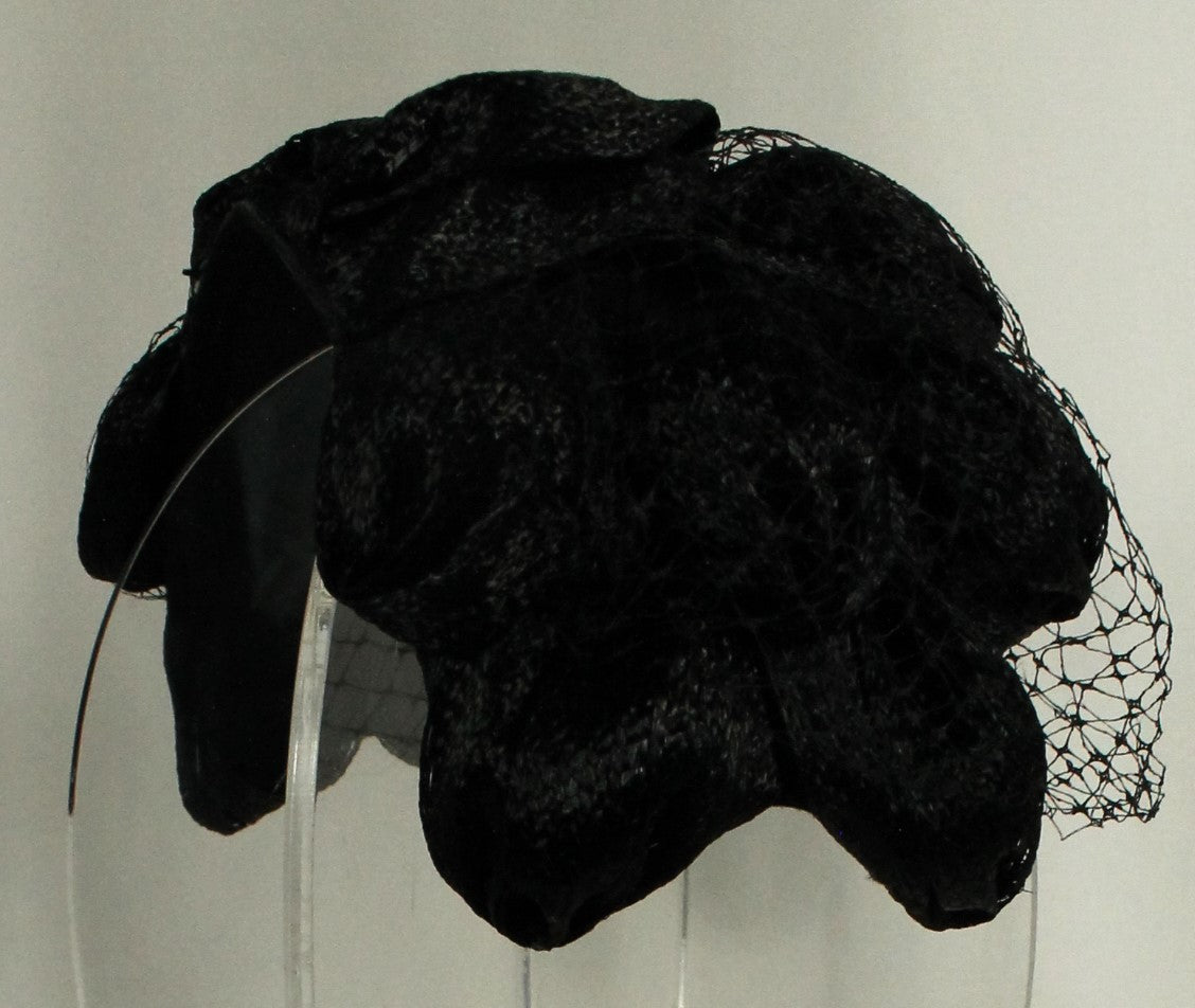 Collection of Classic Black Women's Headwear (5 Hats) - Velvet, Fascinator & Cloche