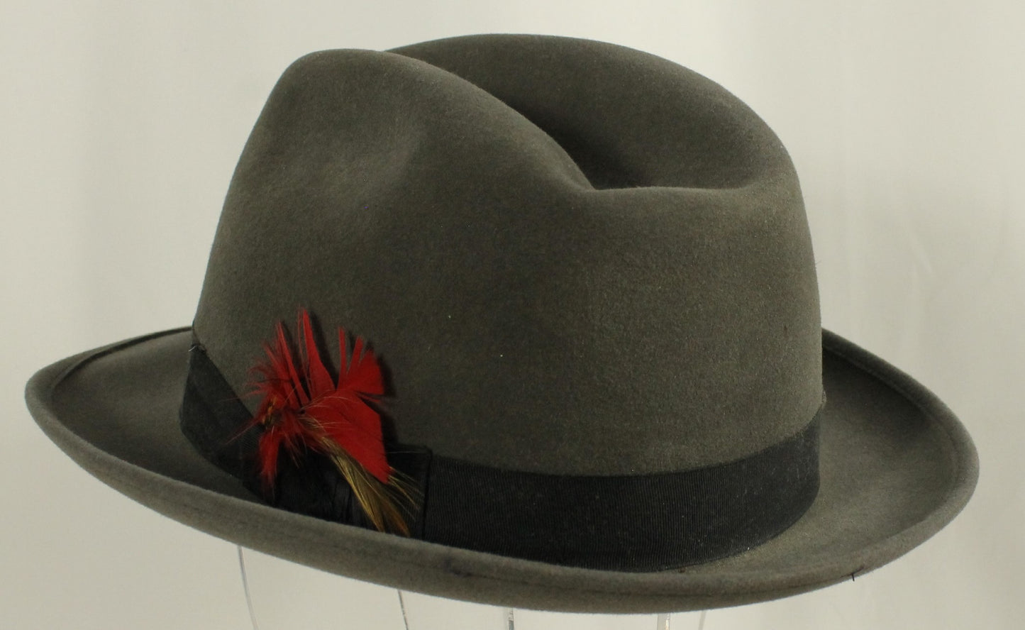 Vintage Mallory by Stetson Gray Fedora Hat – Size 7½ (60) with Original Octagonal Box