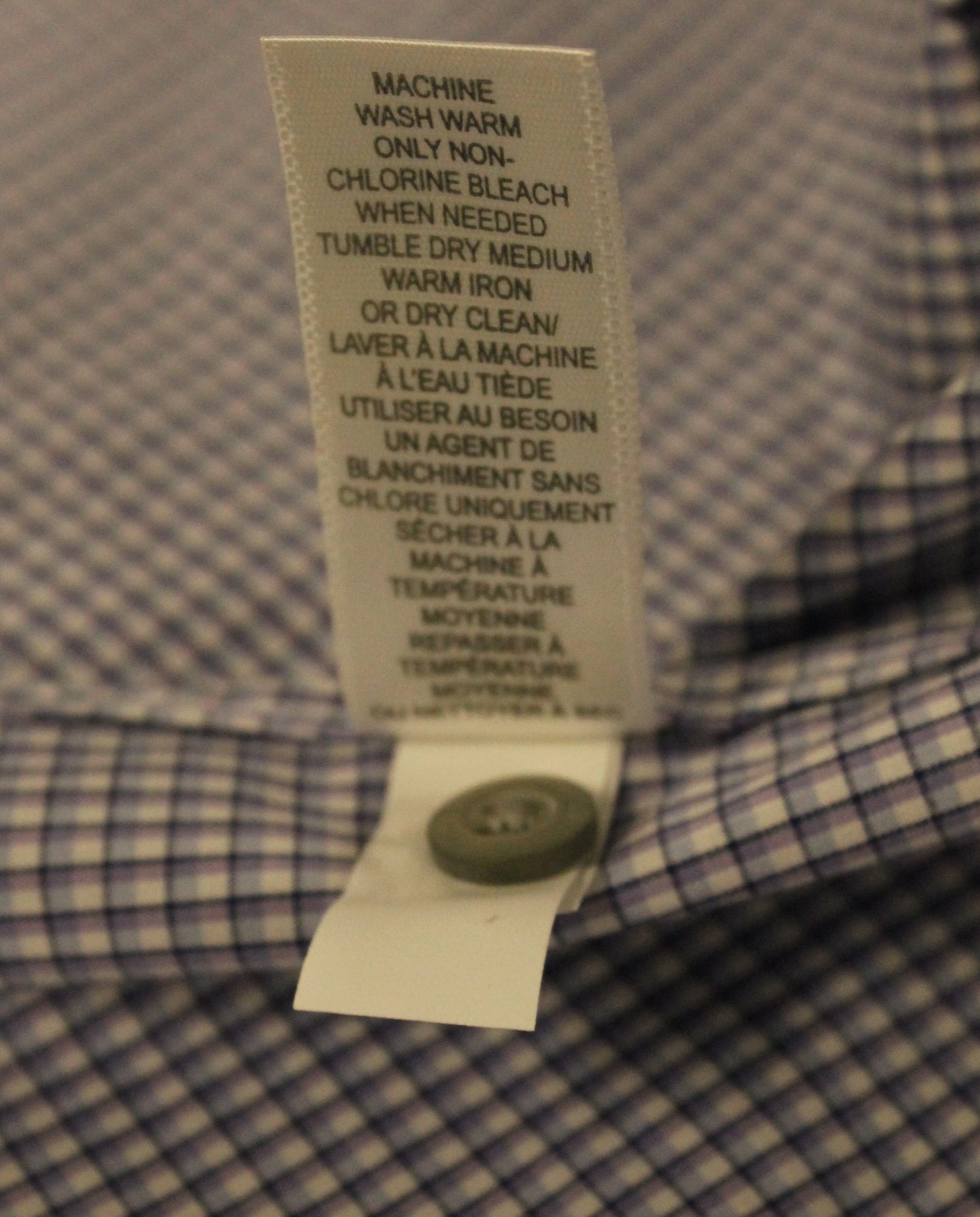 Banana Republic Blue Square Short Sleeve Button-Down Men's Large