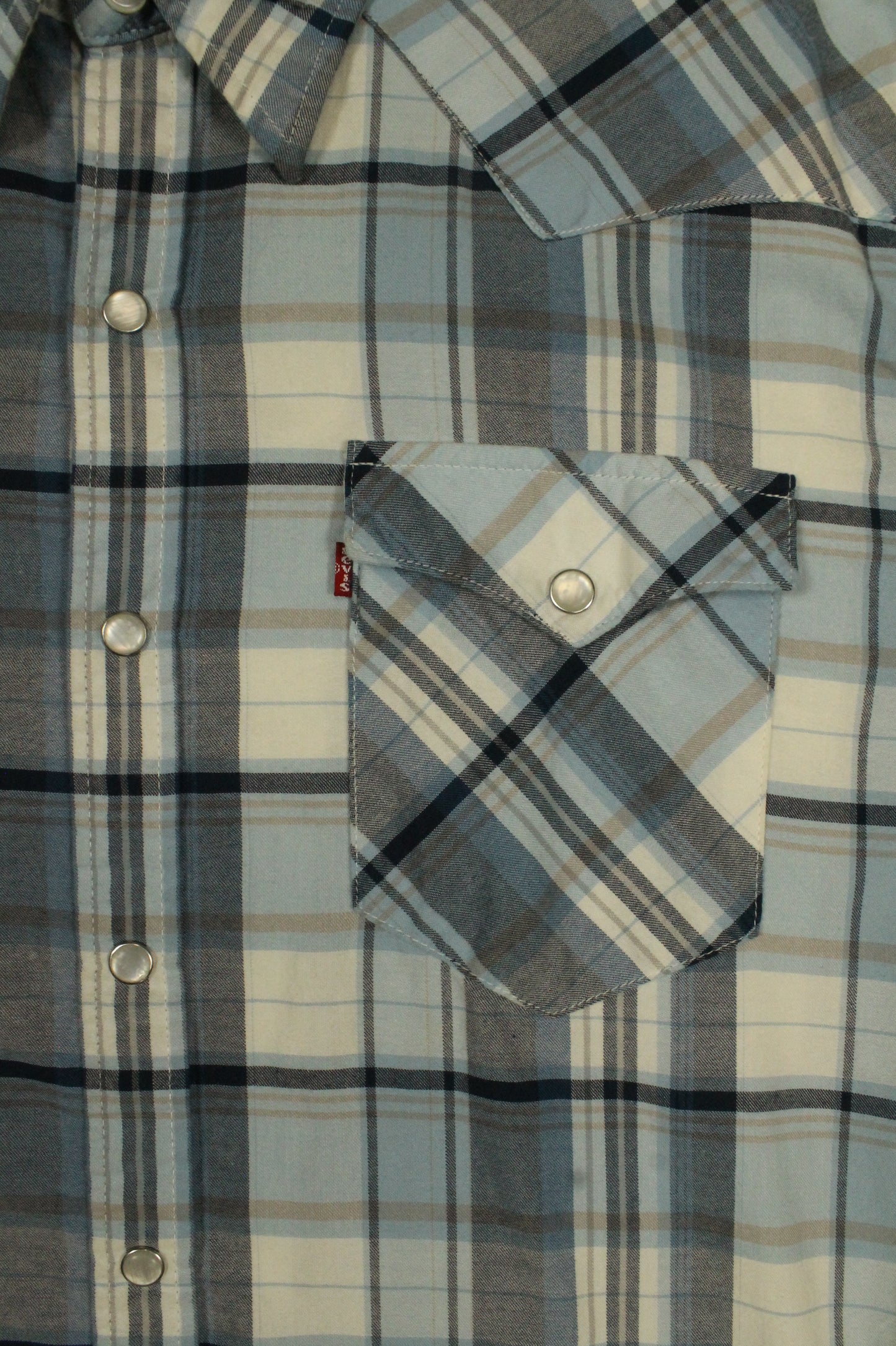 Levi's Blue Plaid Button-Down Shirt Men's Large