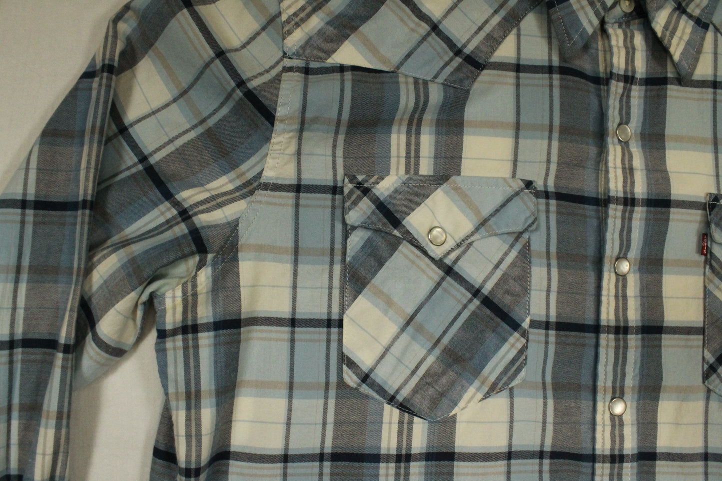 Levi's Blue Plaid Button-Down Shirt Men's Large