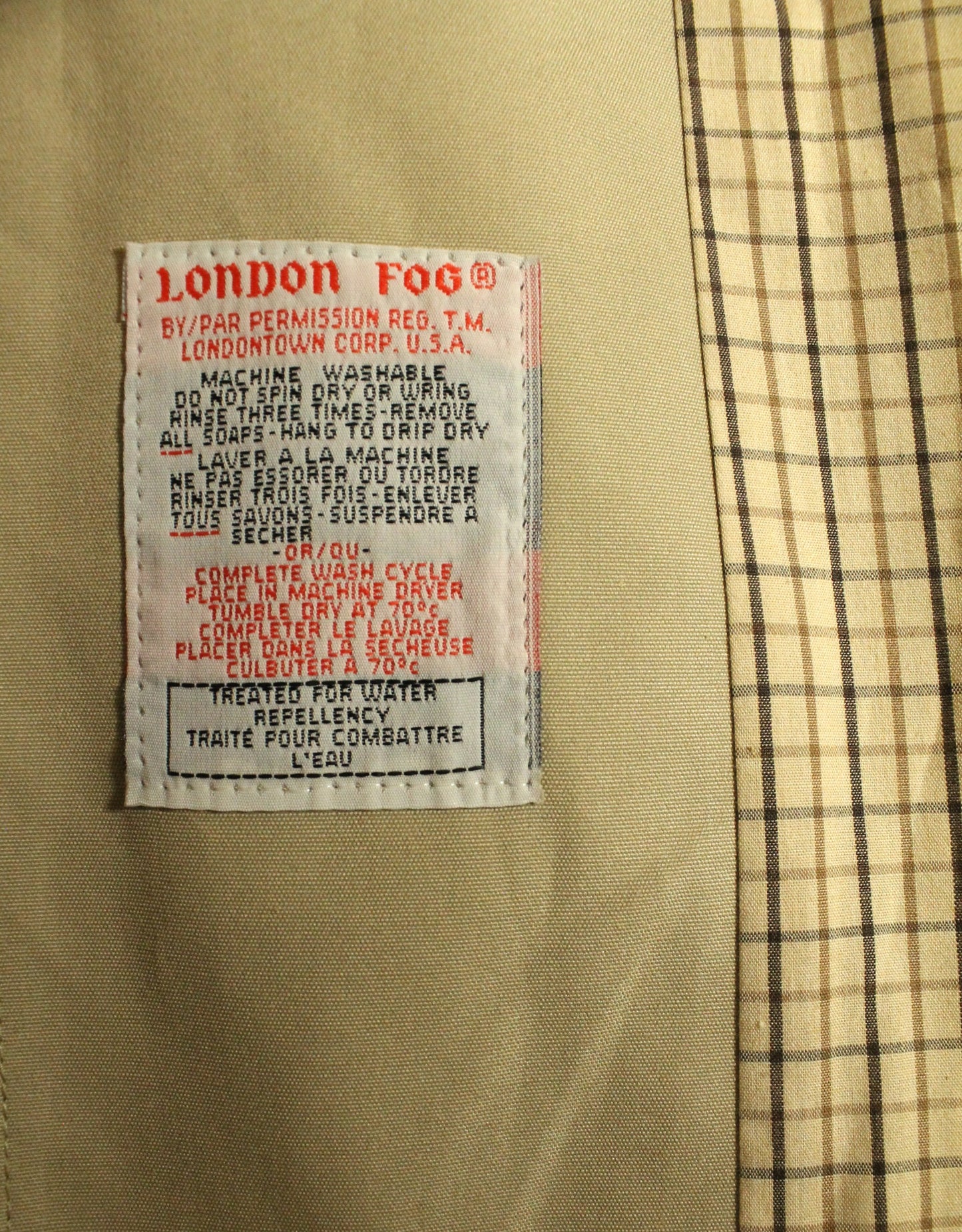 Vintage Men's London Fog Maincoats Trench Size 48 Tall
