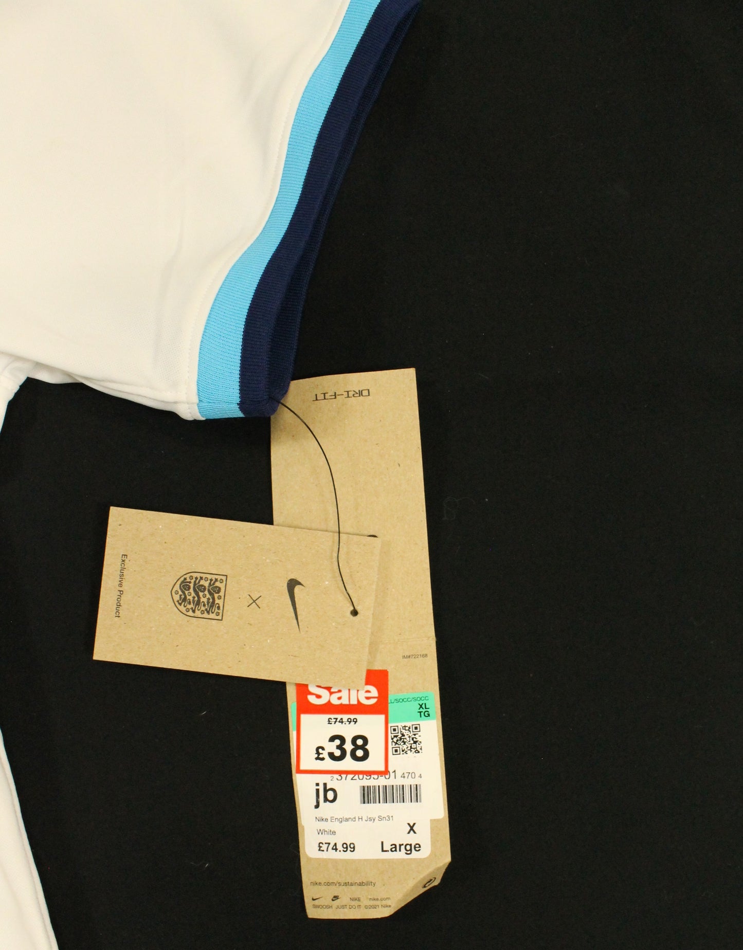England SSN31 Soccer Jersey Size XL