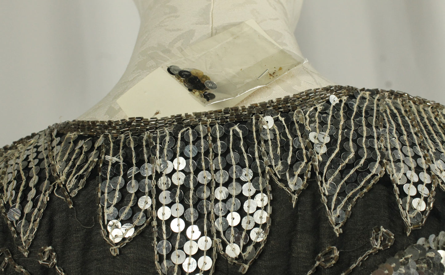 Vintage Sequin Butterfly Top – Dazzling Statement Piece Size Small