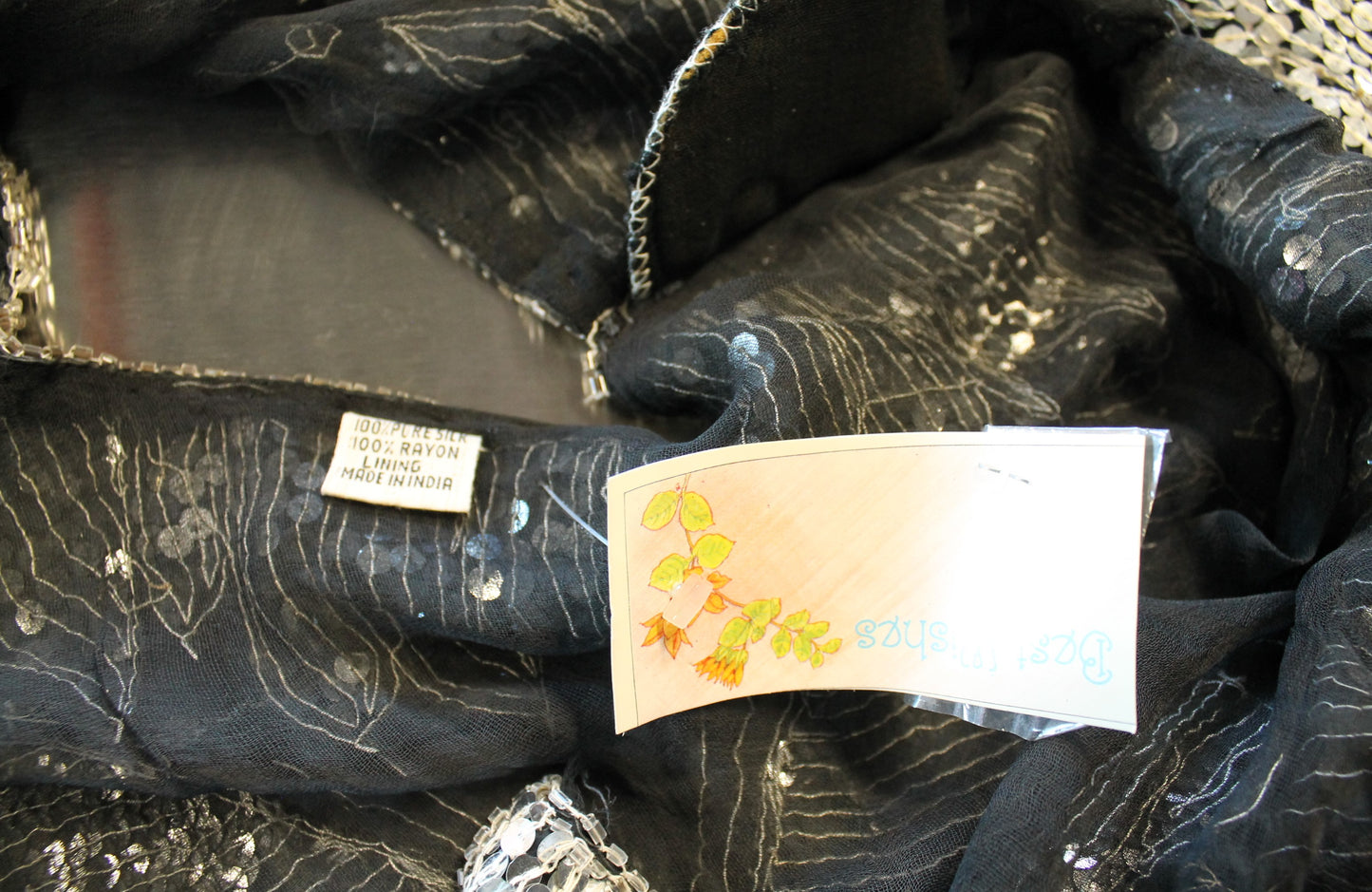 Vintage Sequin Butterfly Top – Dazzling Statement Piece Size Small