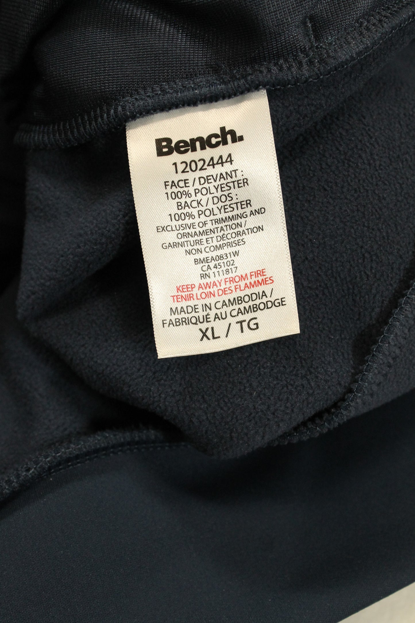 Bench Zip-Up Light Jacket Size XL