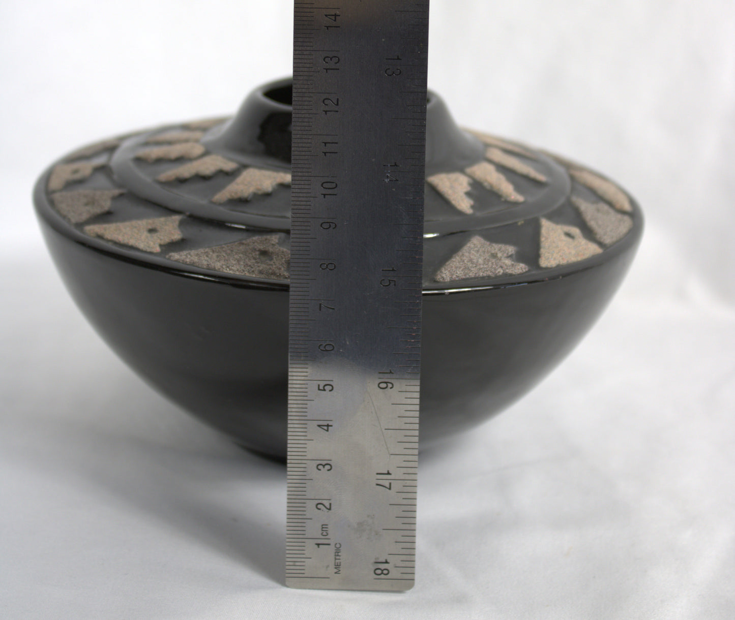 Striking Vintage Handcrafted Studio Pottery Textured Geometric Statement Vase
