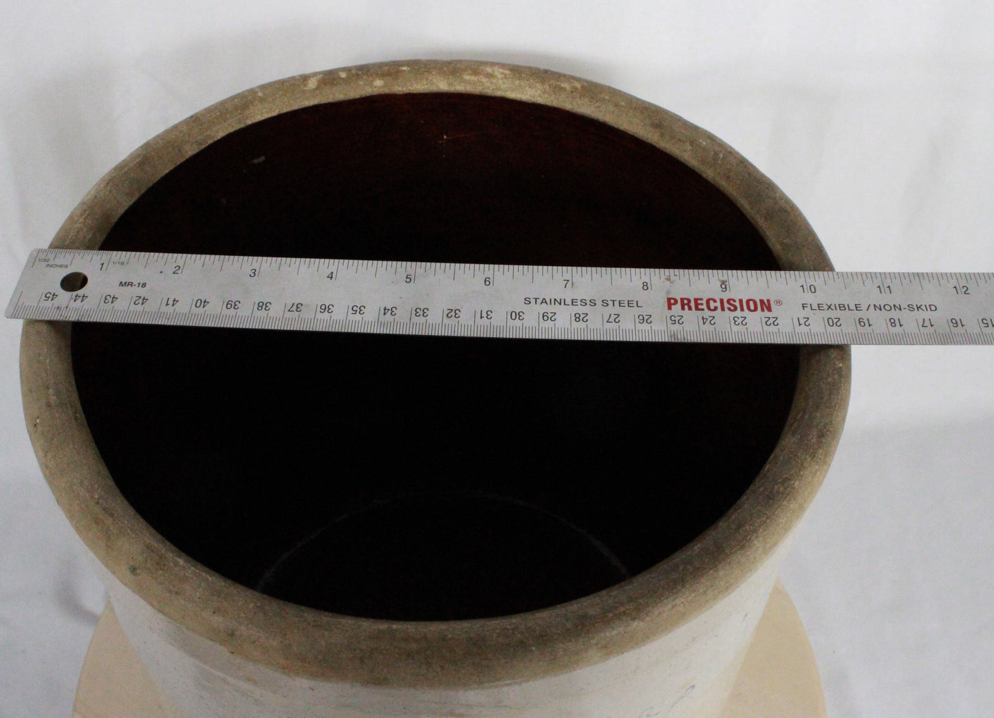 Antique American Stoneware Crock with Albany Slip Interior