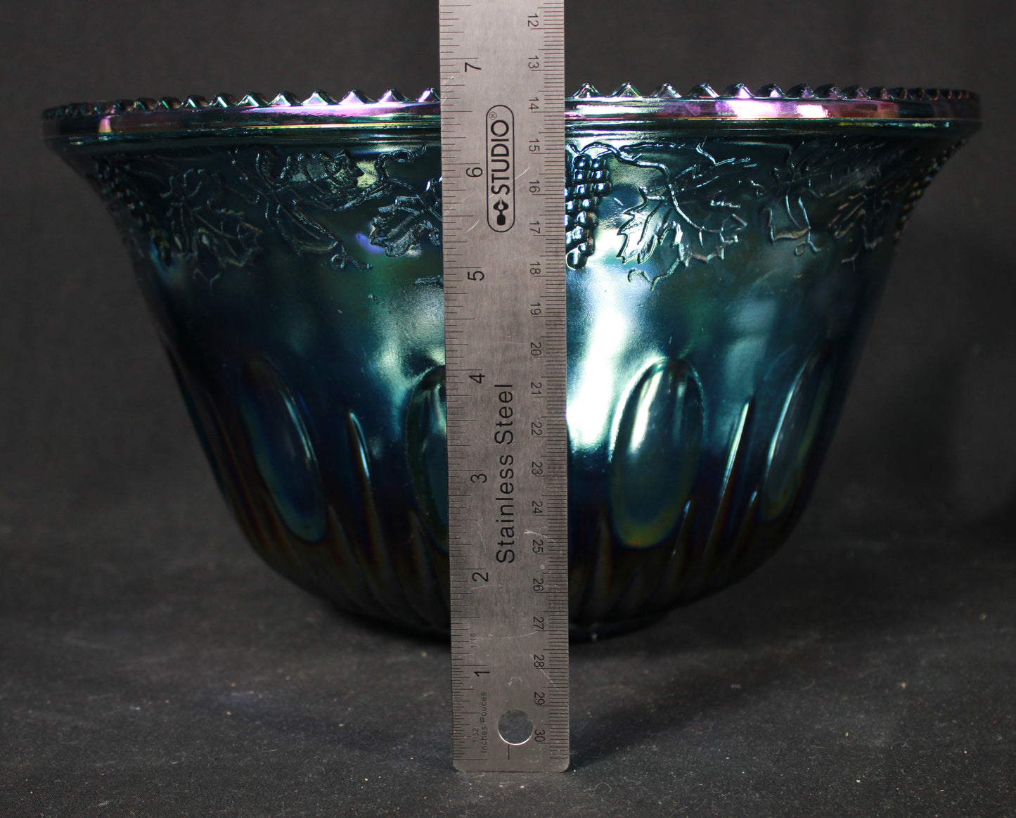 Indiana Glass Harvest Grape Carnival Glass Punch Set