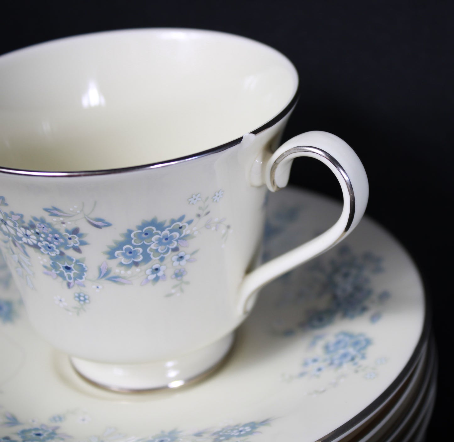 Royal Doulton Michelle The Romance Collection Bone China Tea Cup and Saucer Set of 12