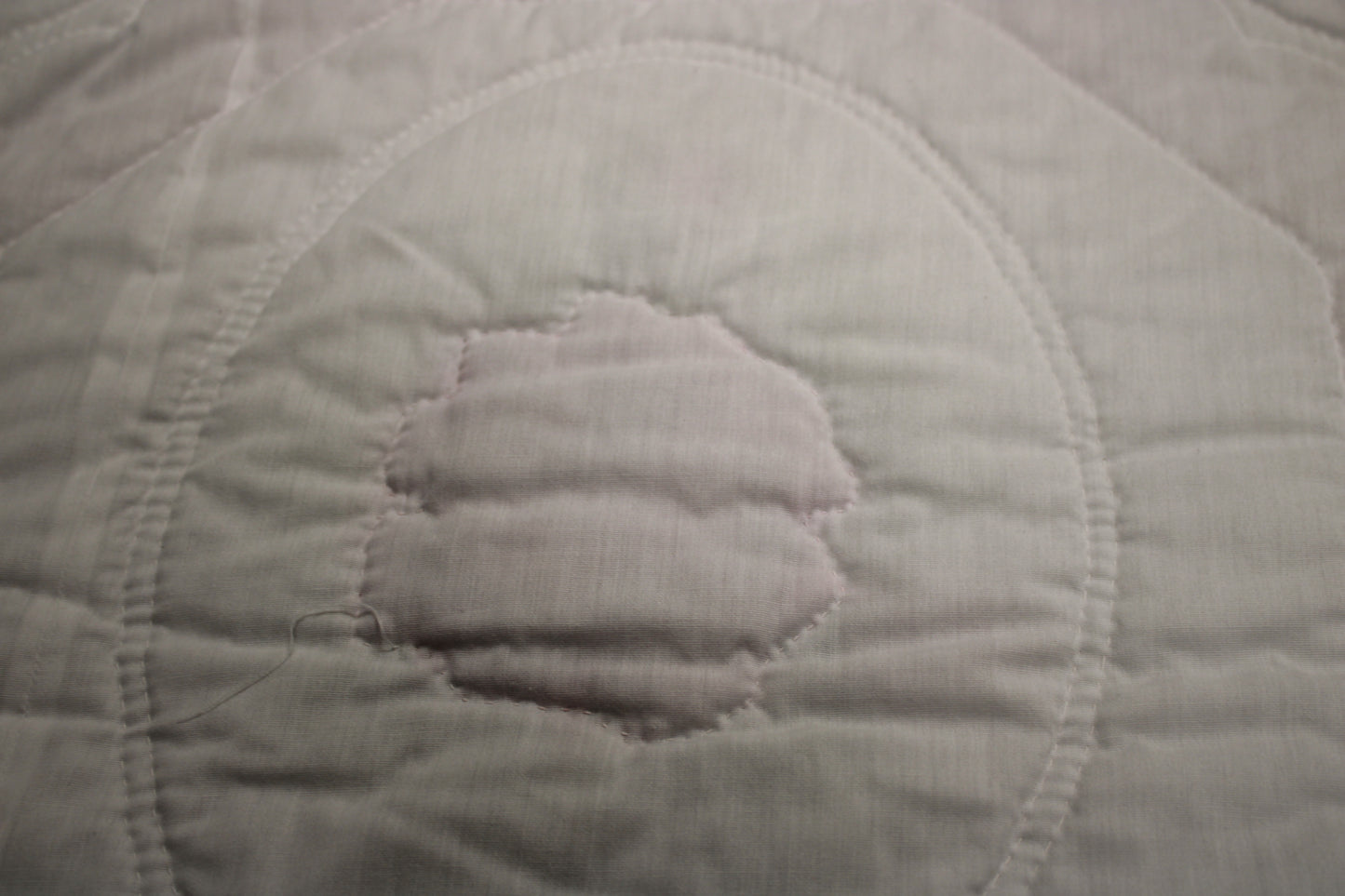 Hand-Embroidered Double Size Rose Medallion Quilt with Prairie Point Trim