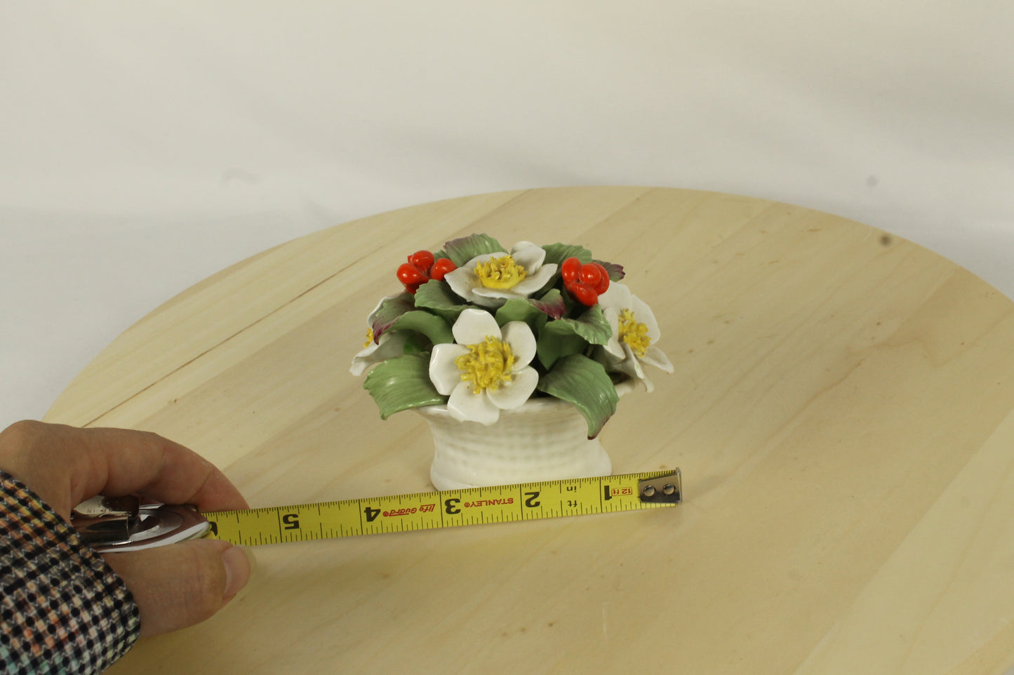 Ainsley Porcelain Flowers in Basket
