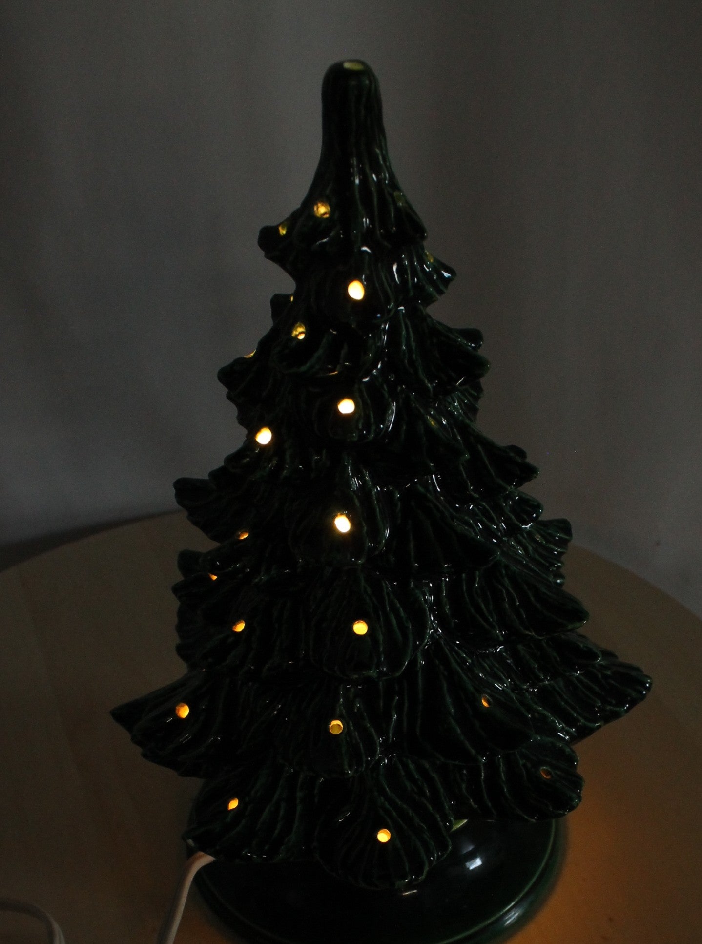 Vintage Ceramic Christmas Tree with 1979 Inscription (9.5 Inch)