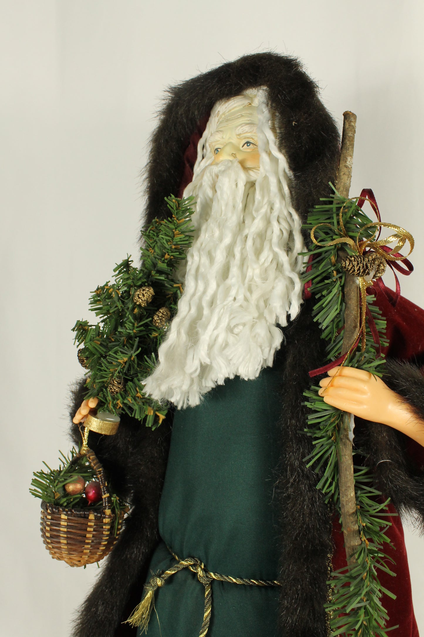 Father Christmas with Staff and Basket