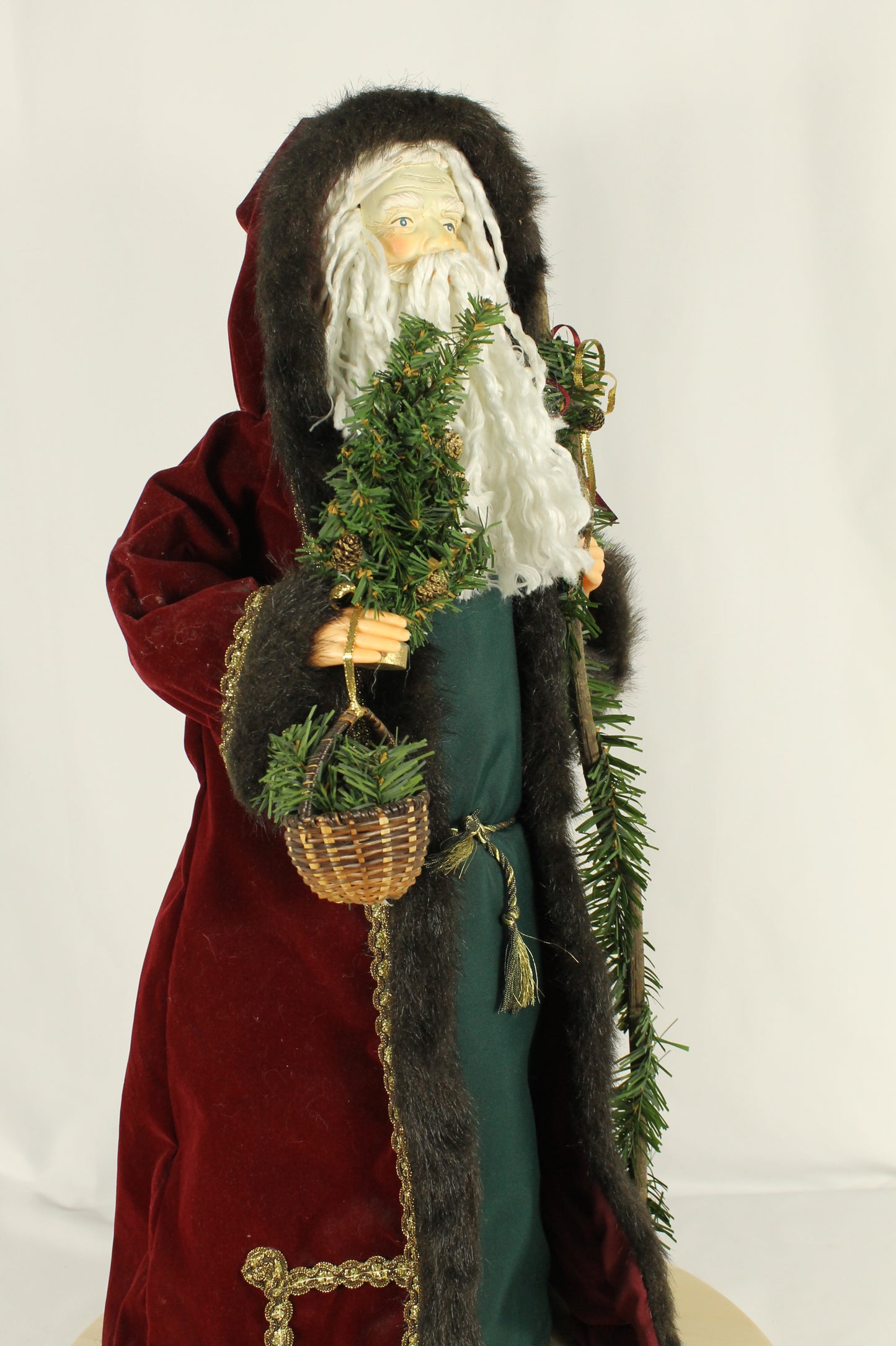 Father Christmas with Staff and Basket