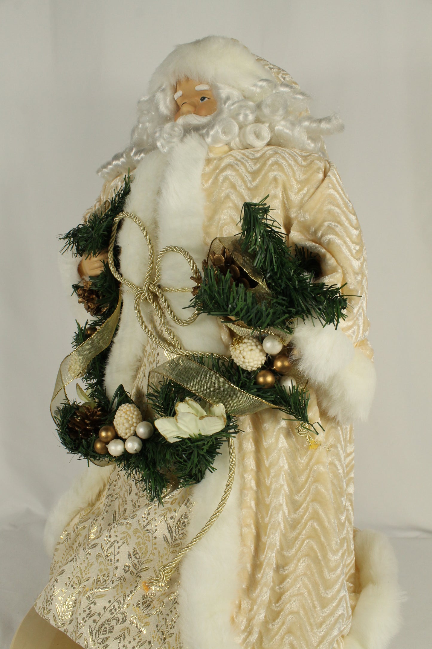 Tall Santa Figure Dressed in White