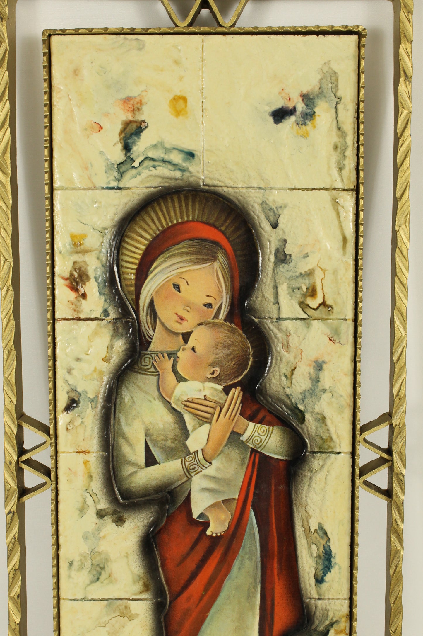 Tile Picture "Angel & Infant" Made in Spain