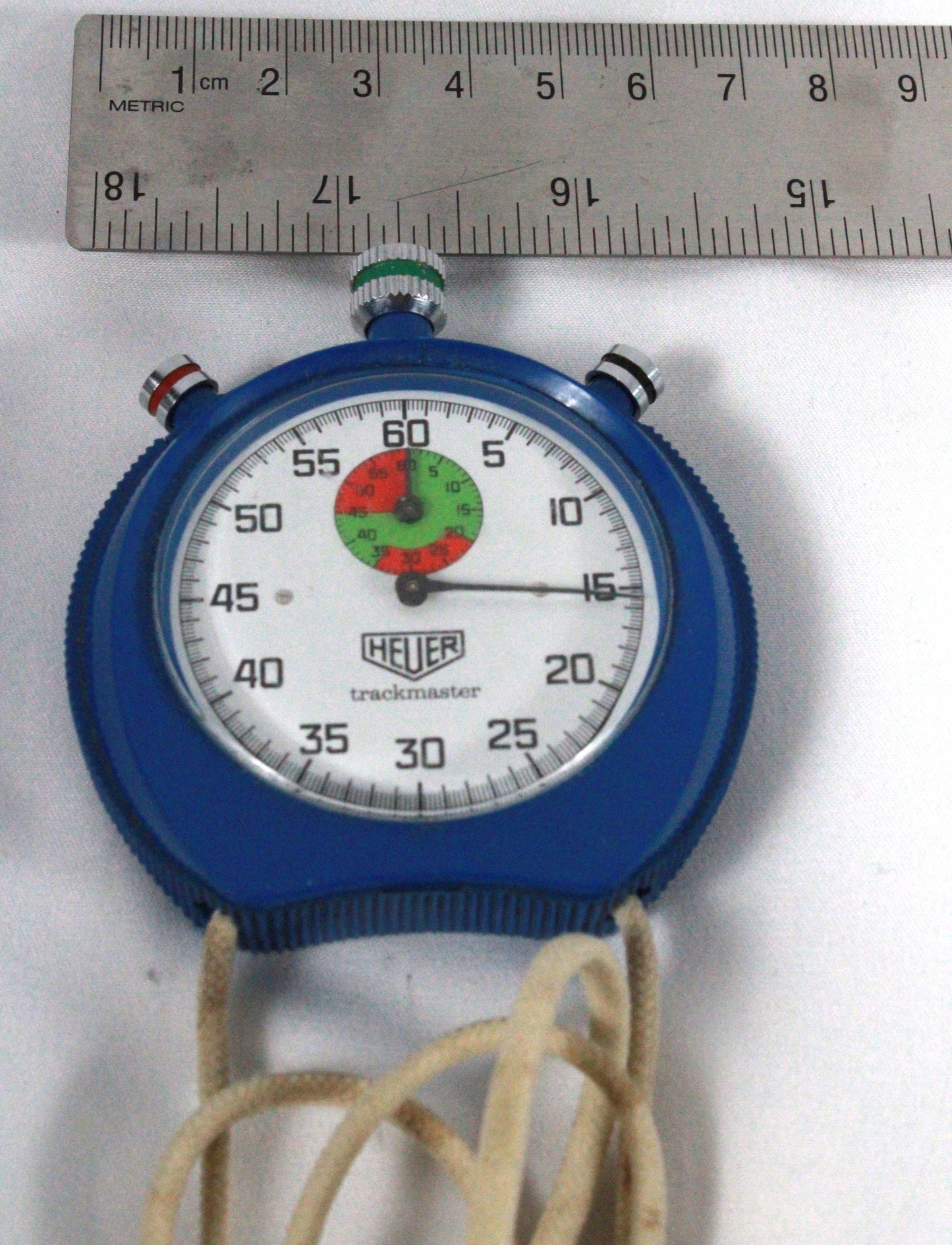 Vintage Heuer Trackmaster Blue 60-Minute Mechanical Stopwatch