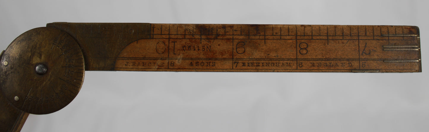 Antique J. Rabone & Sons Birmingham Boxwood Folding Ruler