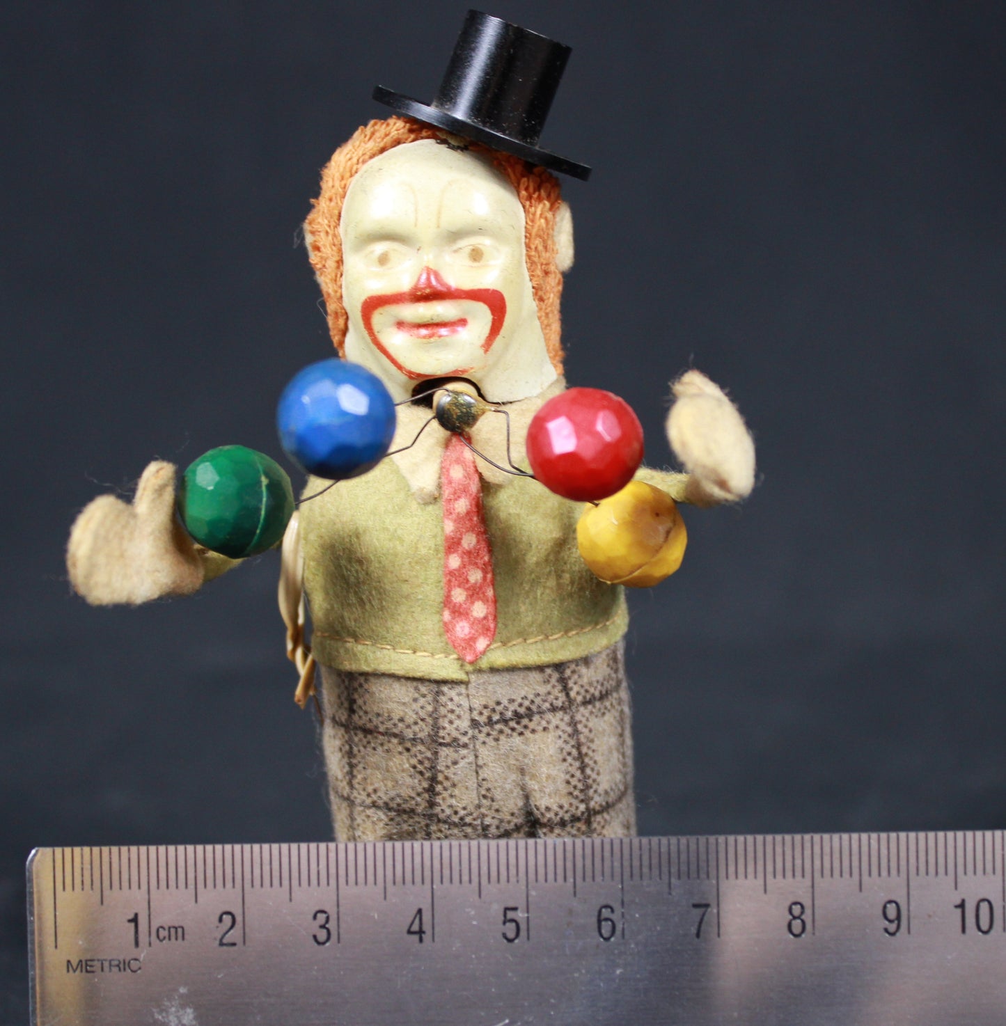 Vintage Schuco 965 Clown Juggler Clockwork Mechanical Tin Toy - Germany