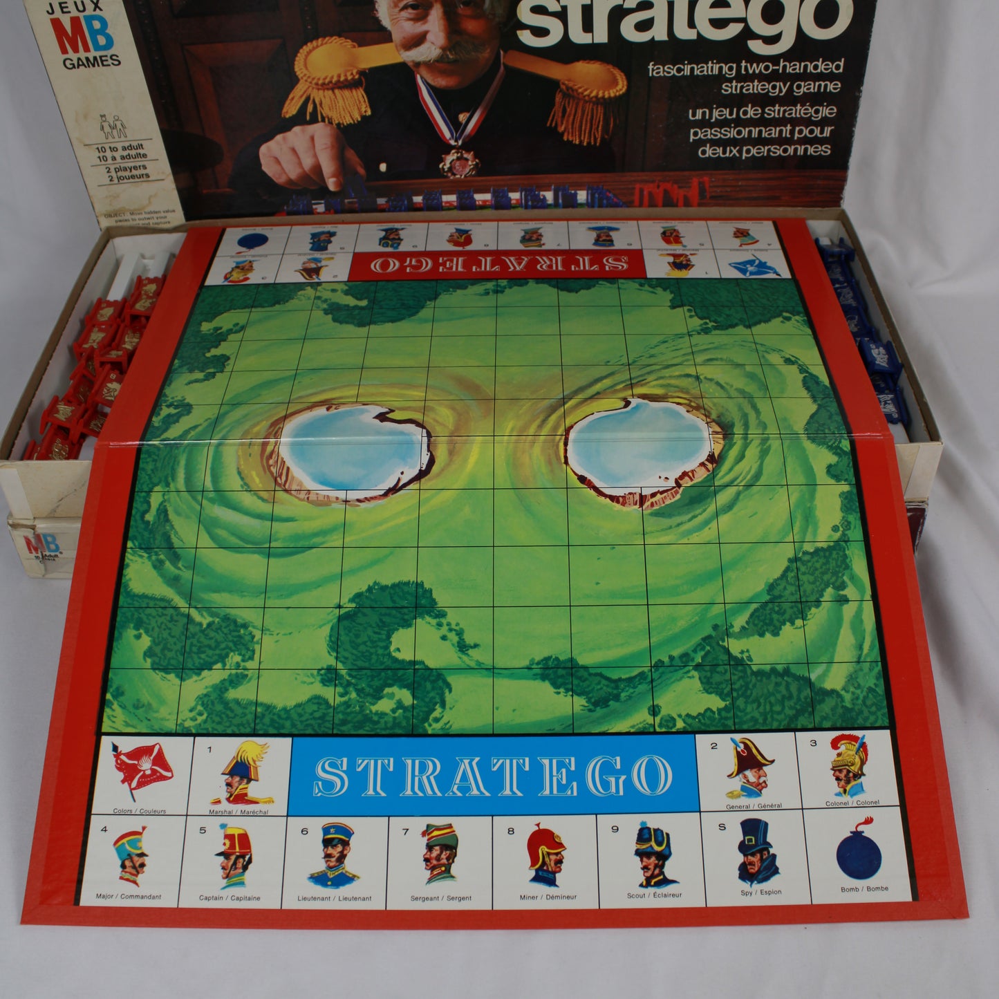 Stratego board game with packaging on a white background