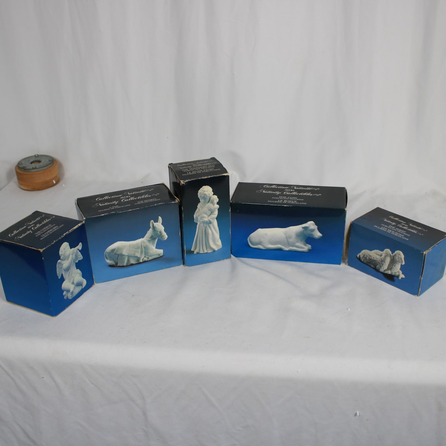 Vintage Avon Nativity Collectibles White Porcelain Figurine 17-Piece Set with Boxes