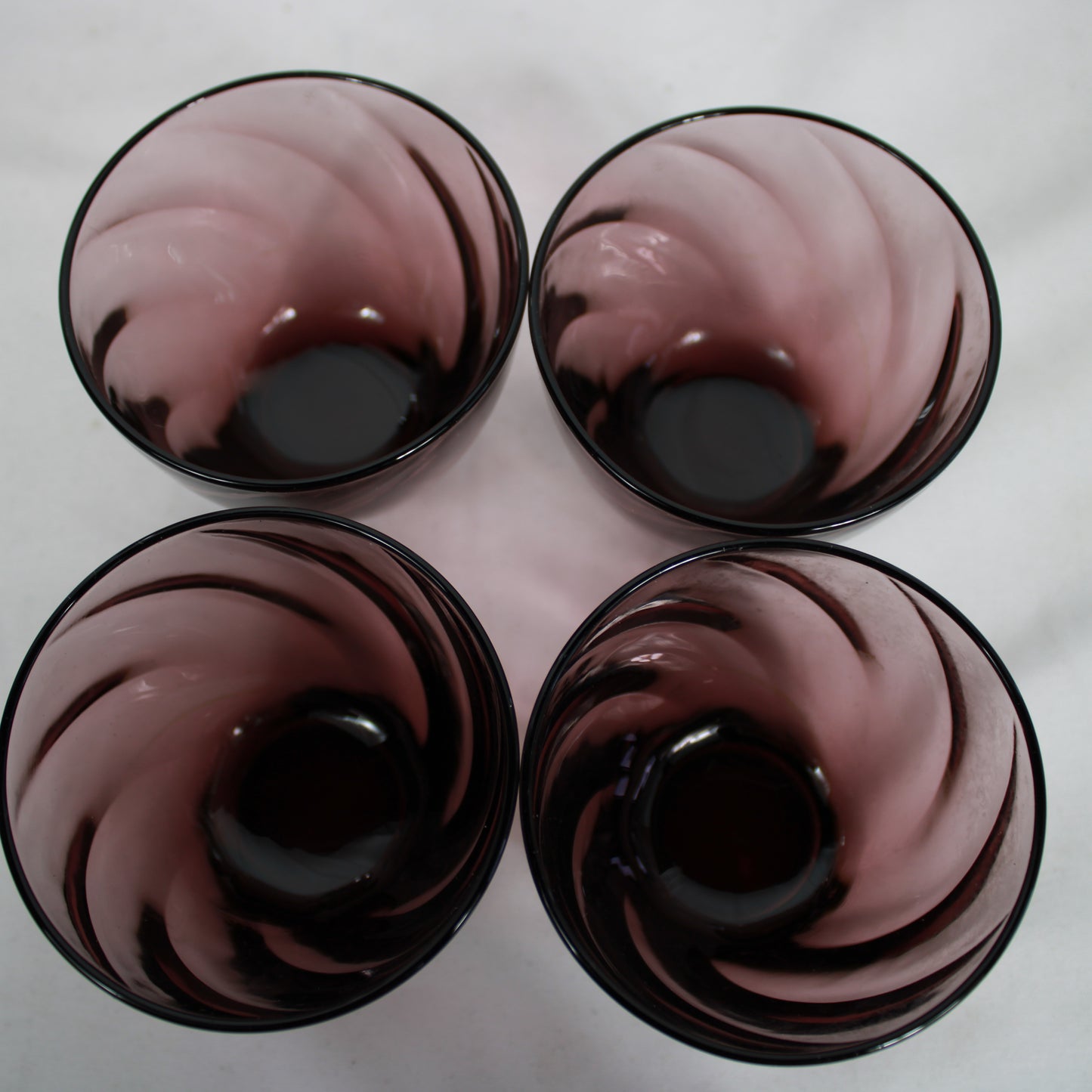 Amethyst Purple Swirl Glass Cocktail Shaker Set with 4 Matching Glasses