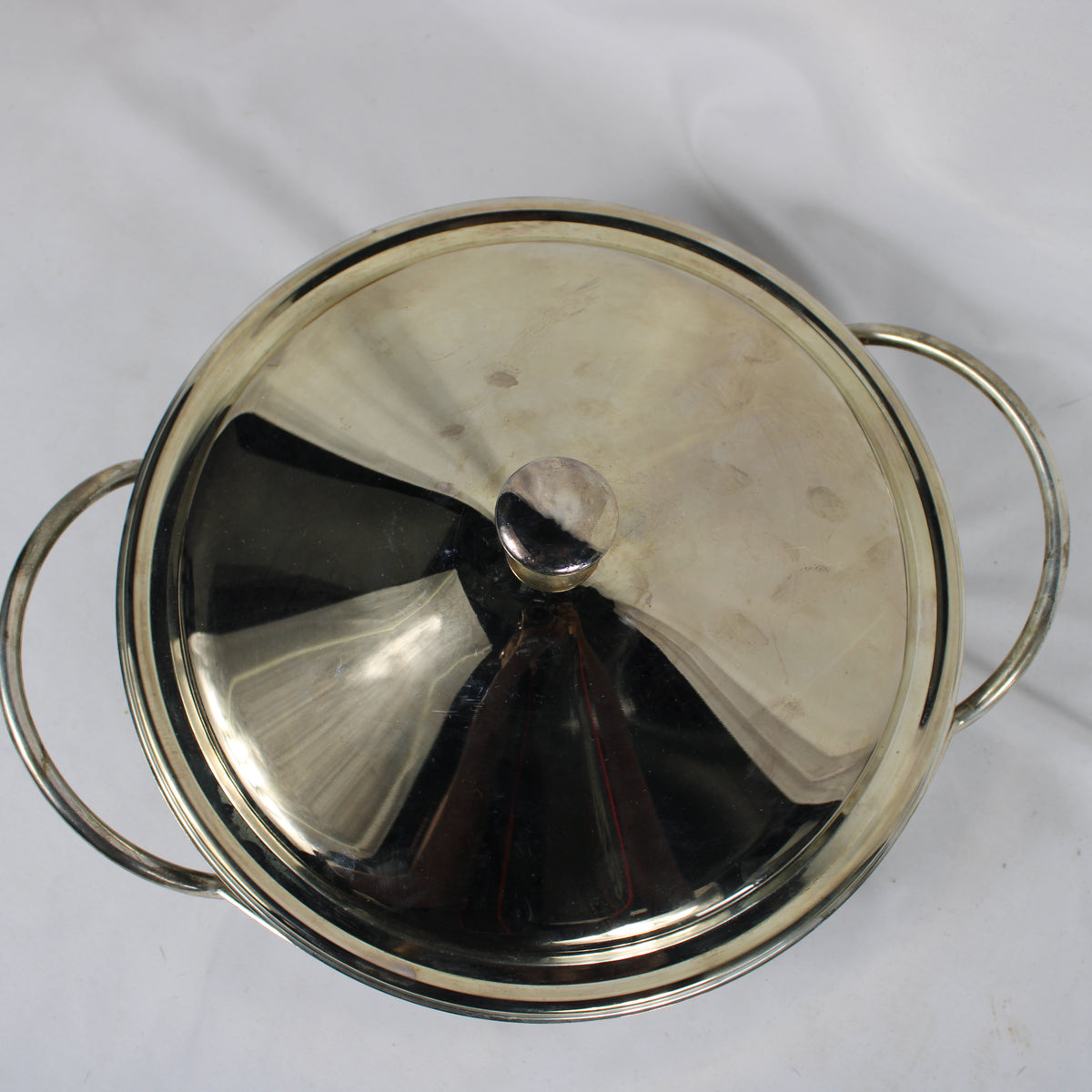 Marinex Glass Round Roaster with Electroplated Steel Caddy and Lid