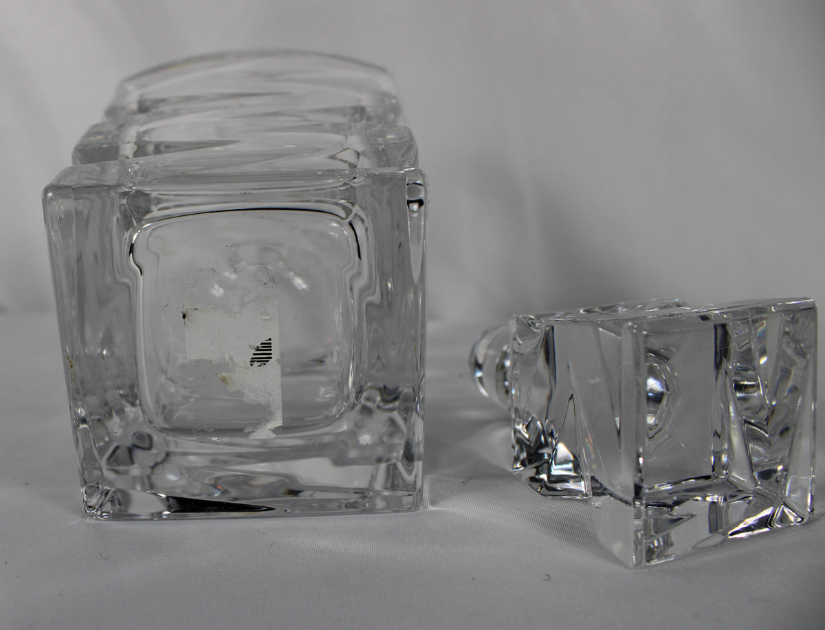 Modern Bohemia Crystal "Quadro" Twist Decanter with Geometric Glass Stopper