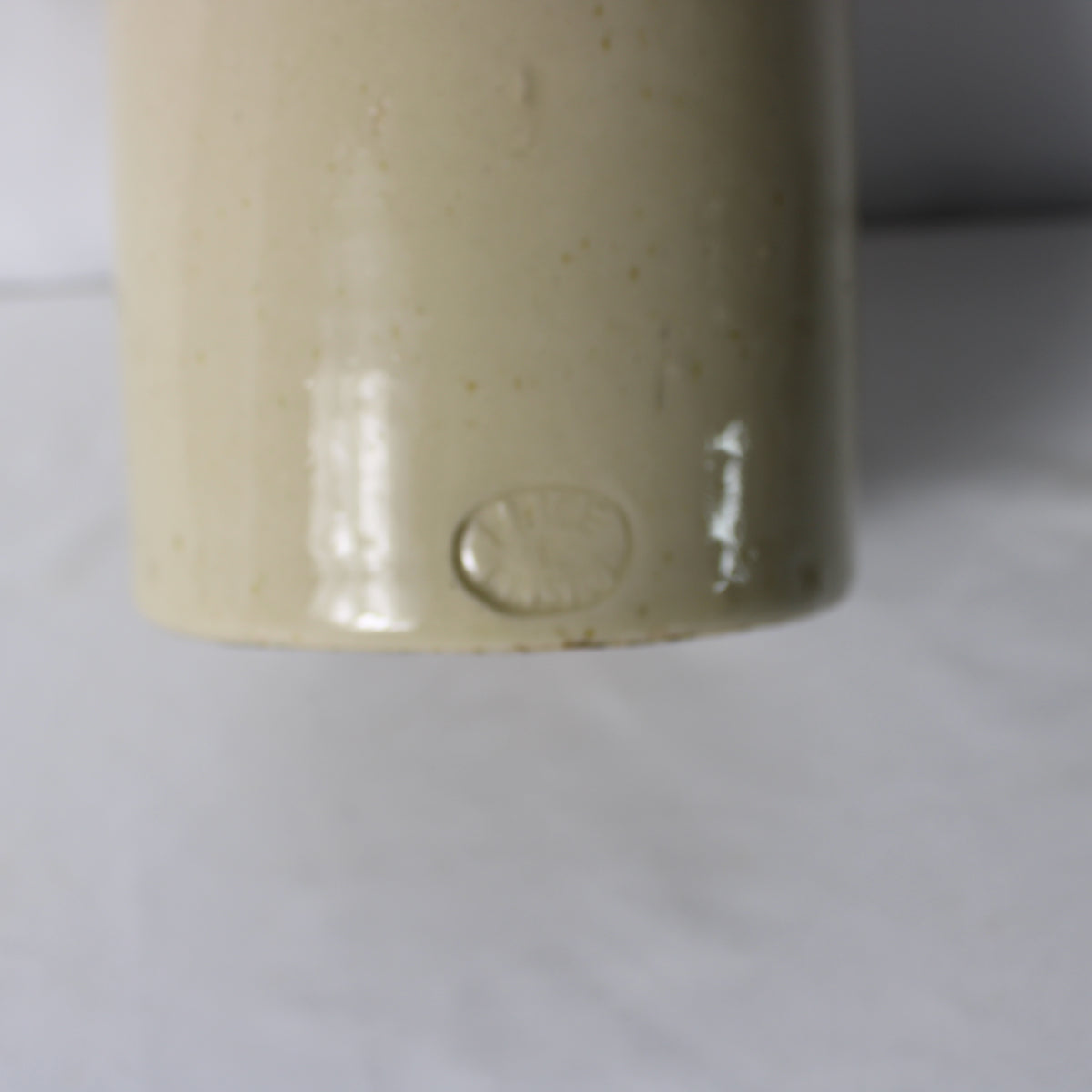 Antique Price Briston Two-Tone Stoneware Crock Jar with Beaded Shoulder Accent