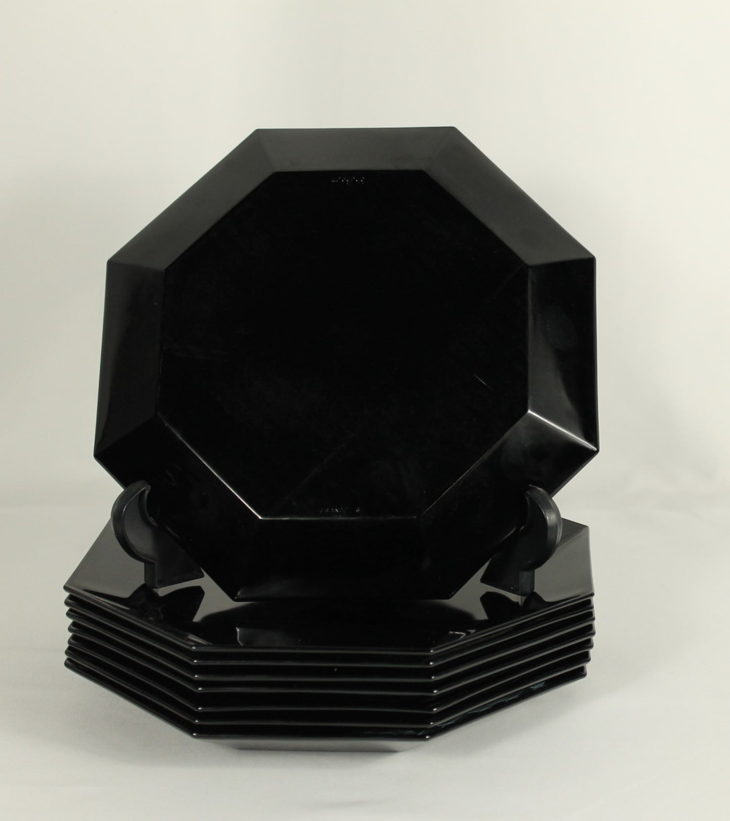 Arcoroc Octime Black Glass Octagon Dish Set