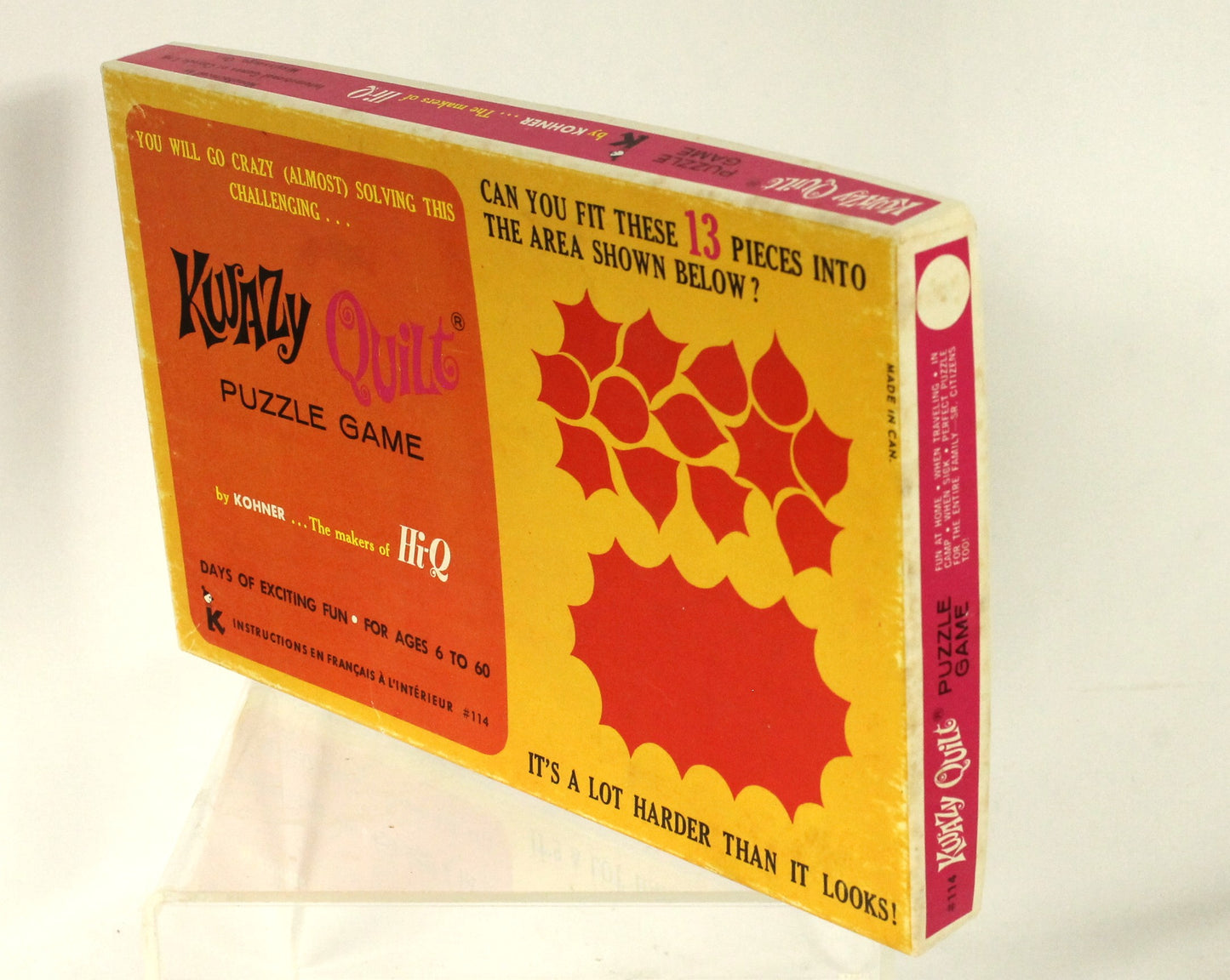 Vintage Kohner Puzzle Game Lot – Hexed, Hi-Jinx, Kwazy Quilt – 1970s Brain Teasers