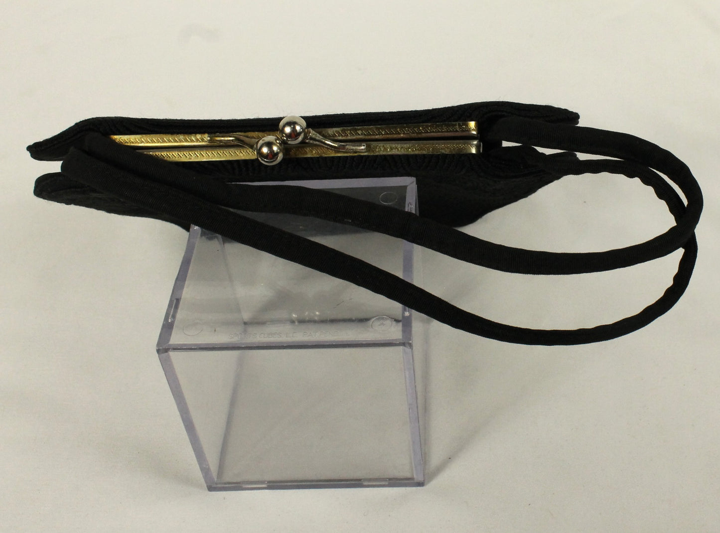 Vintage Capitol Leather Montréal Black Cordé Evening Bag | 1950s Structured Purse