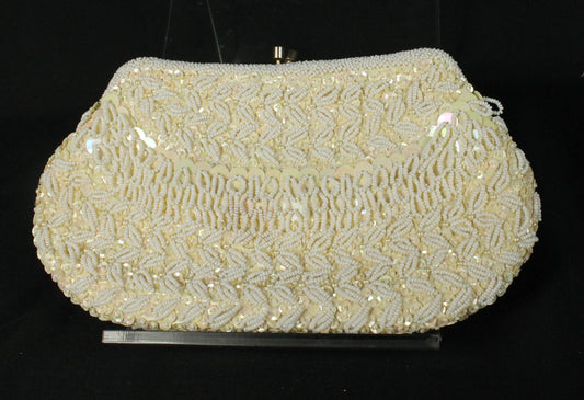 Vintage Simpson's Hand-Beaded Clutch Set: Black & White Evening Bags