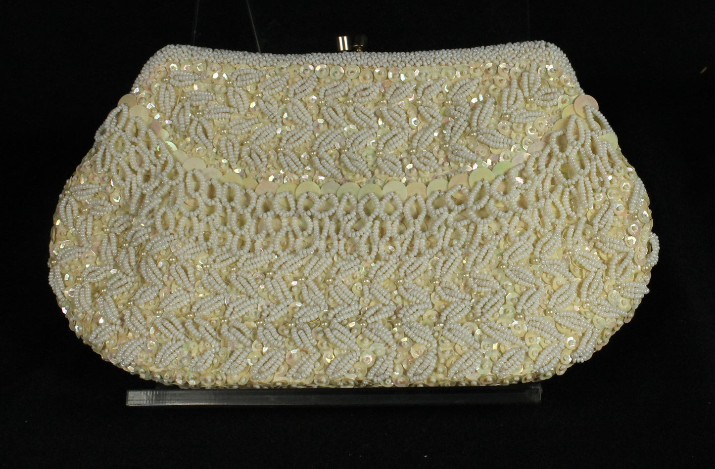 Vintage Simpson's Hand-Beaded Clutch Set: Black & White Evening Bags
