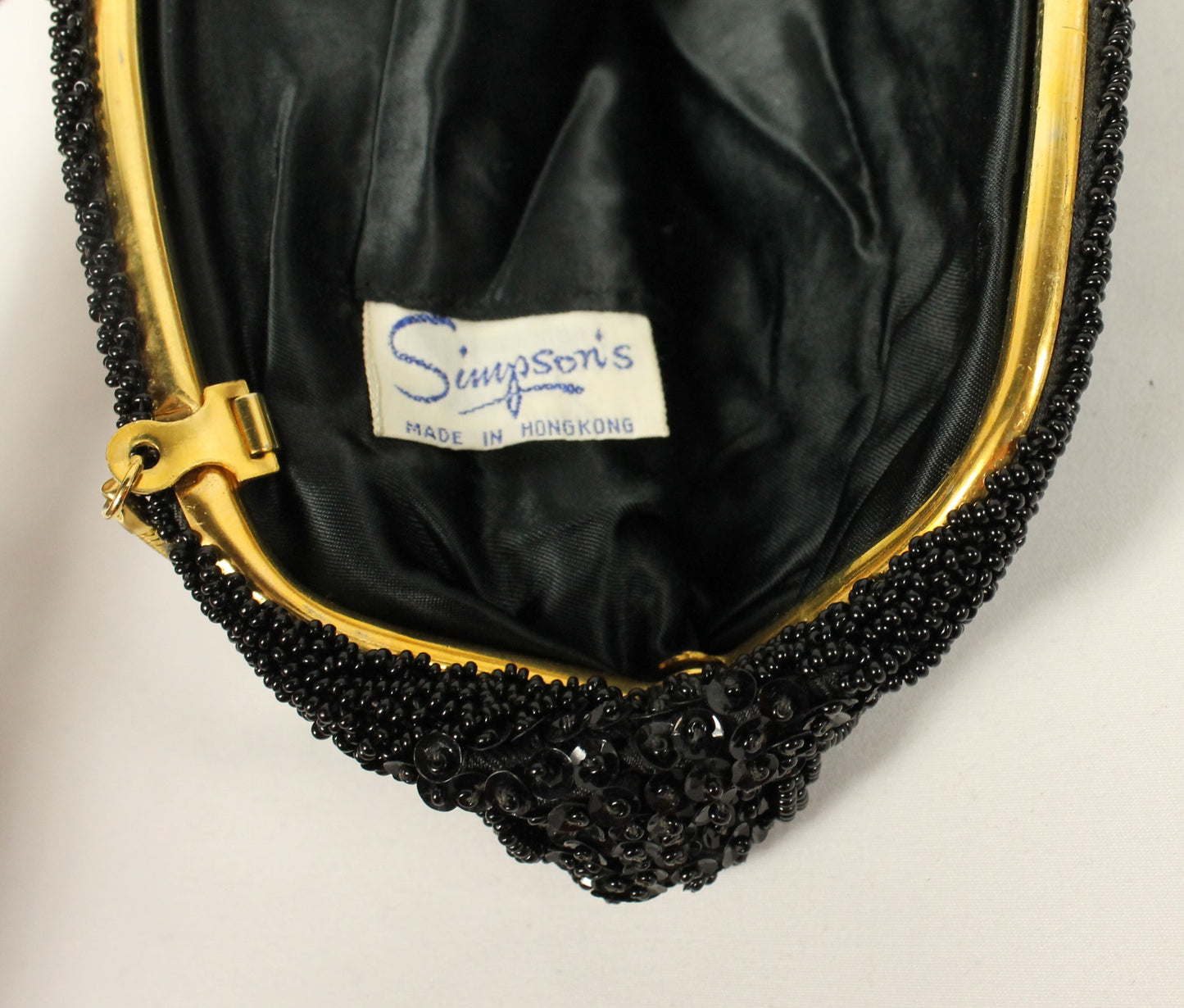 Vintage Simpson's Hand-Beaded Clutch Set: Black & White Evening Bags