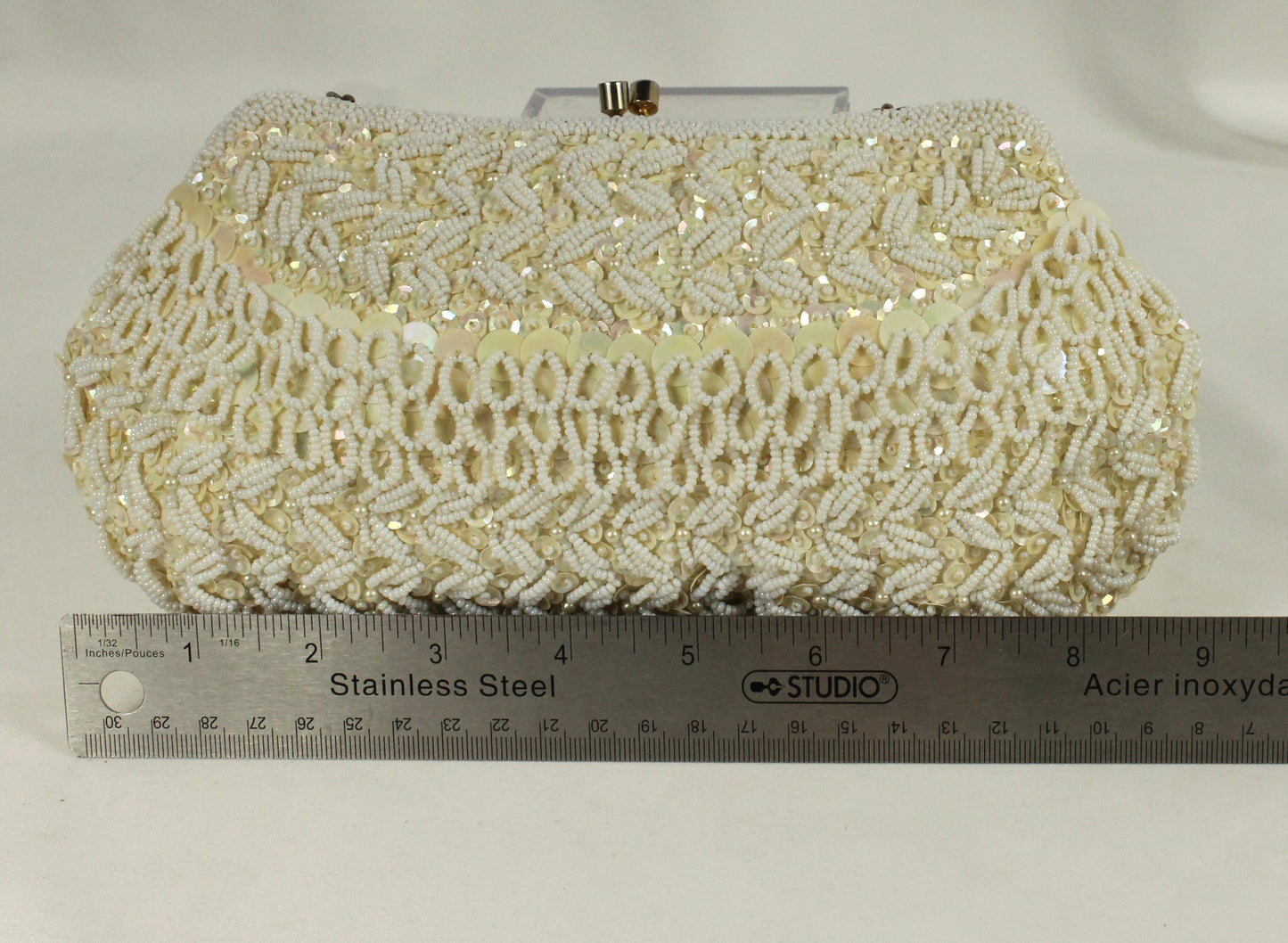 Vintage Simpson's Hand-Beaded Clutch Set: Black & White Evening Bags
