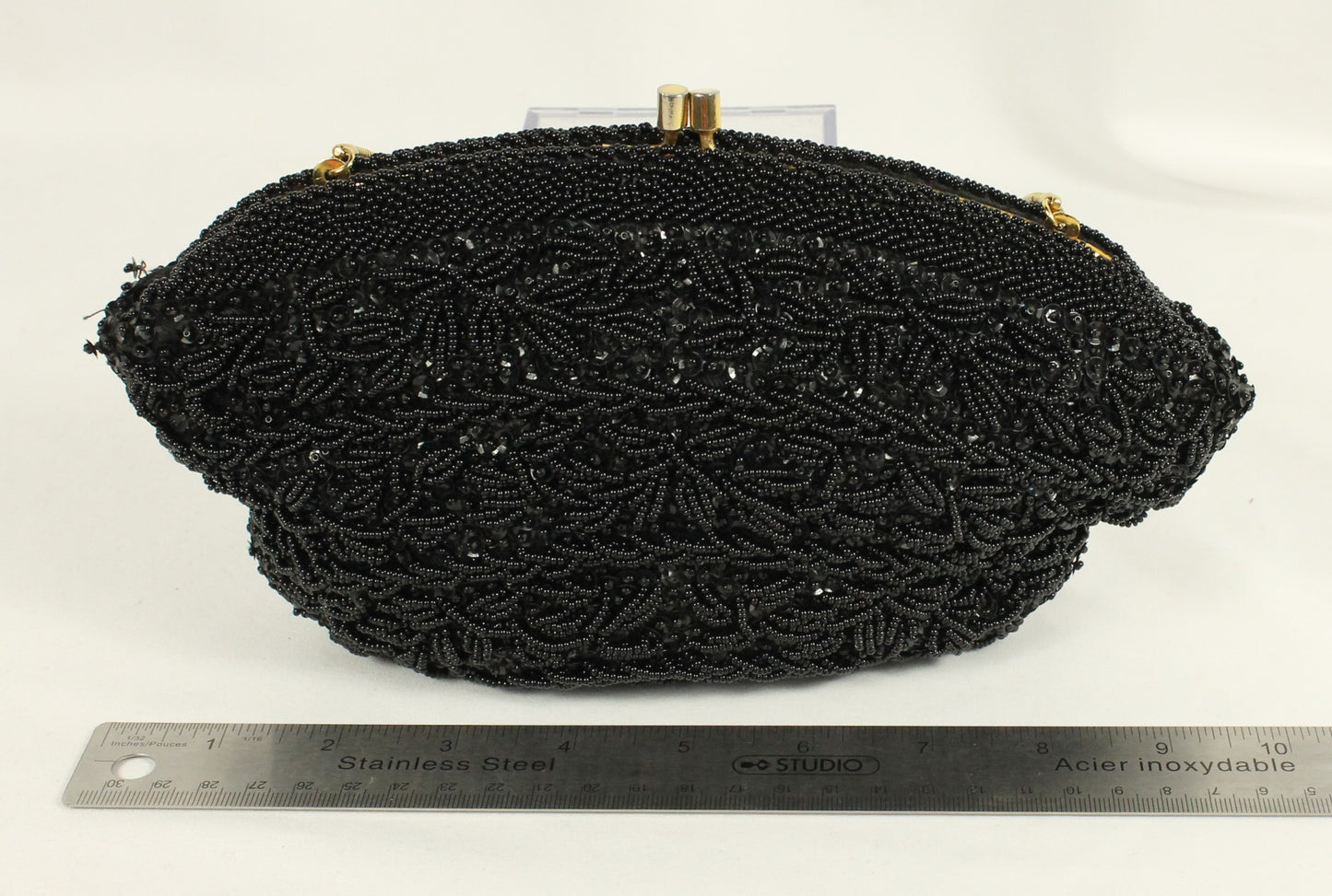 Vintage Simpson's Hand-Beaded Clutch Set: Black & White Evening Bags