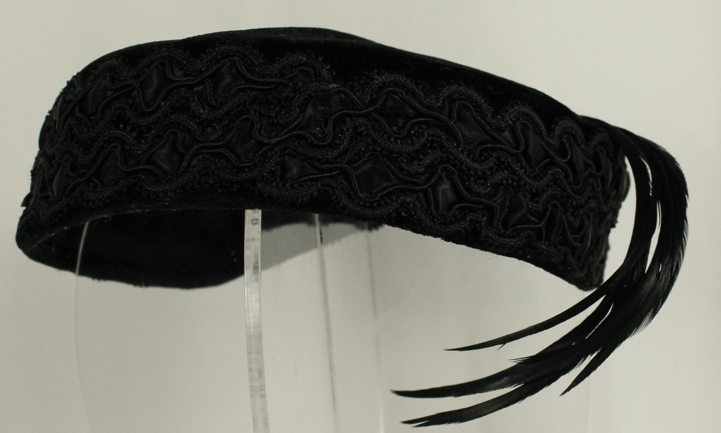 Collection of Classic Black Women's Headwear (5 Hats) - Velvet, Fascinator & Cloche