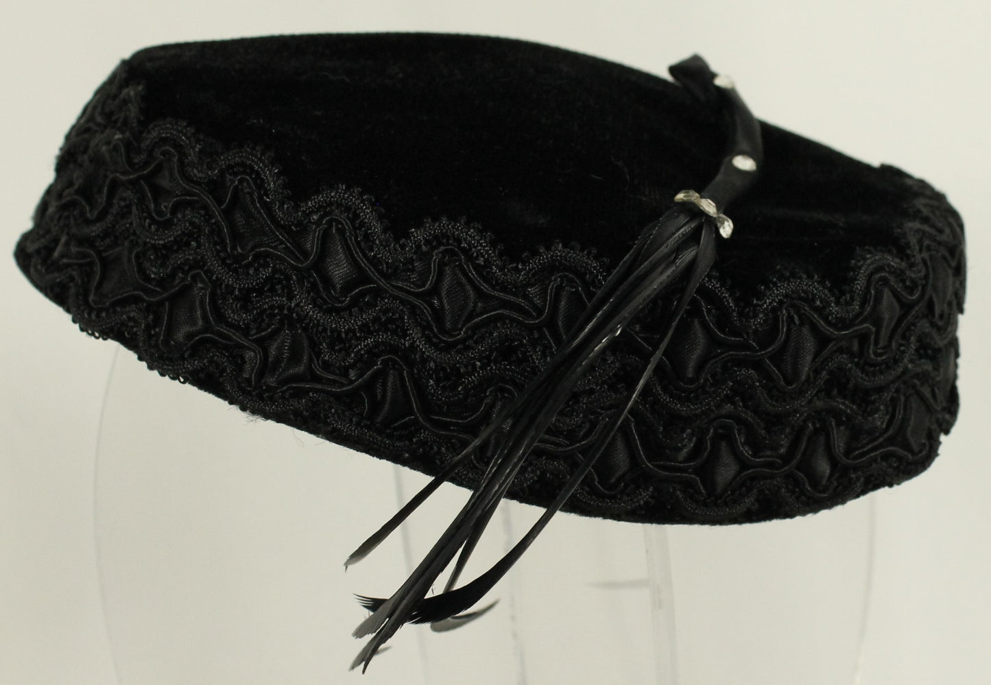 Collection of Classic Black Women's Headwear (5 Hats) - Velvet, Fascinator & Cloche
