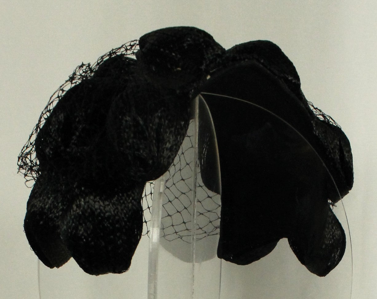 Collection of Classic Black Women's Headwear (5 Hats) - Velvet, Fascinator & Cloche