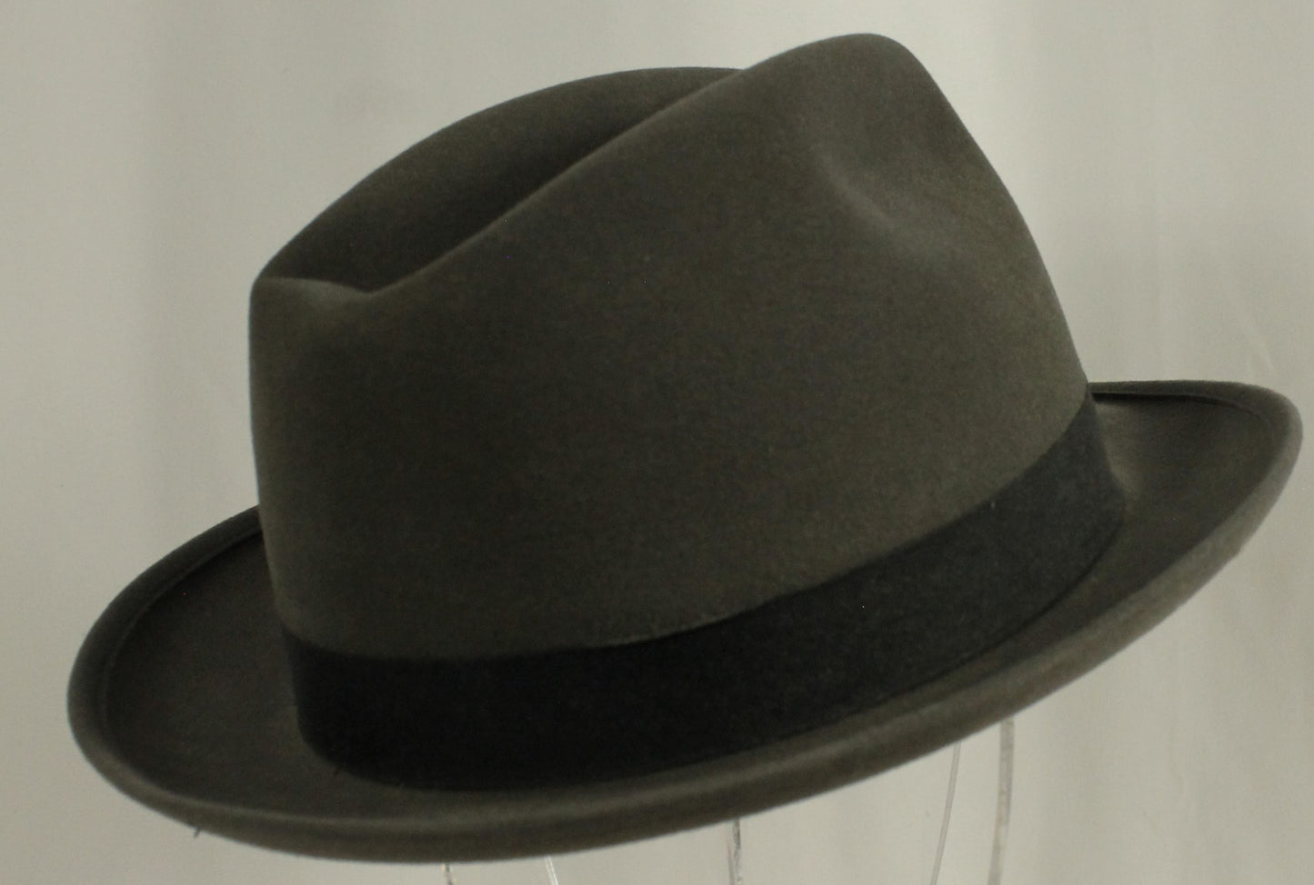 Vintage Mallory by Stetson Gray Fedora Hat – Size 7½ (60) with Original Octagonal Box