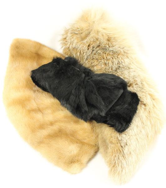 Lot of Three Vintage Fur Collars – Elegant, Timeless Accessories for Coats & Dresses