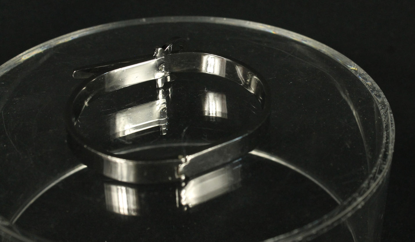 Sleek Designer Modern Silver Cuff Bracelet with Engraved Buckle