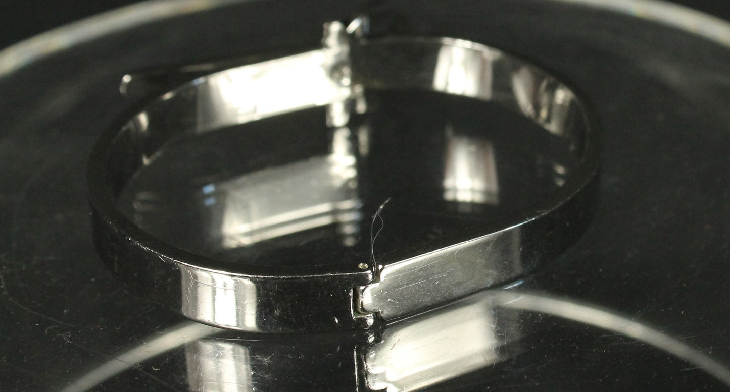 Sleek Designer Modern Silver Cuff Bracelet with Engraved Buckle