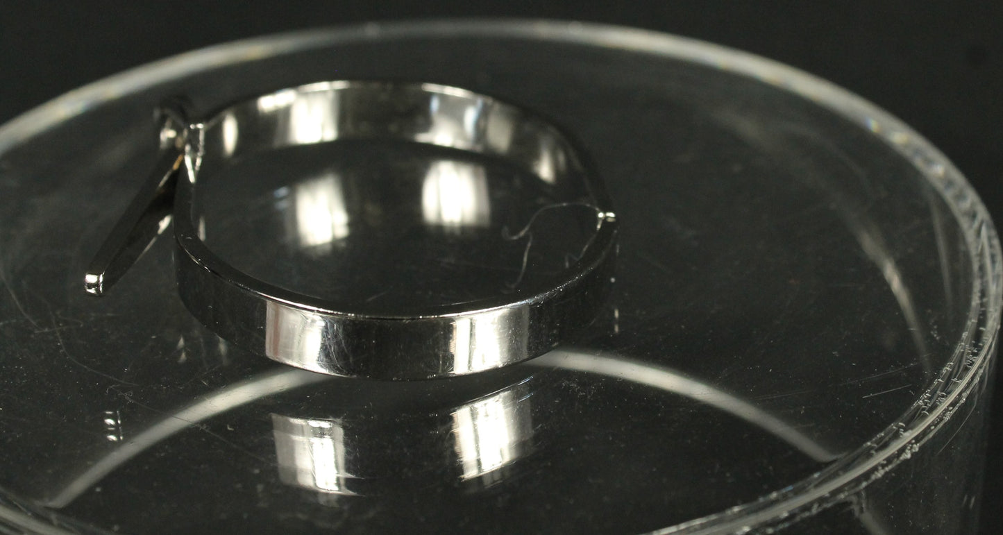 Sleek Designer Modern Silver Cuff Bracelet with Engraved Buckle