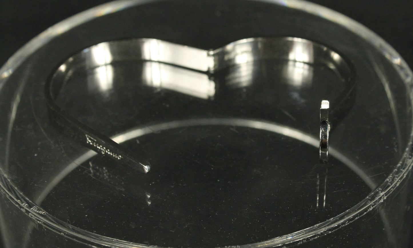 Sleek Designer Modern Silver Cuff Bracelet with Engraved Buckle