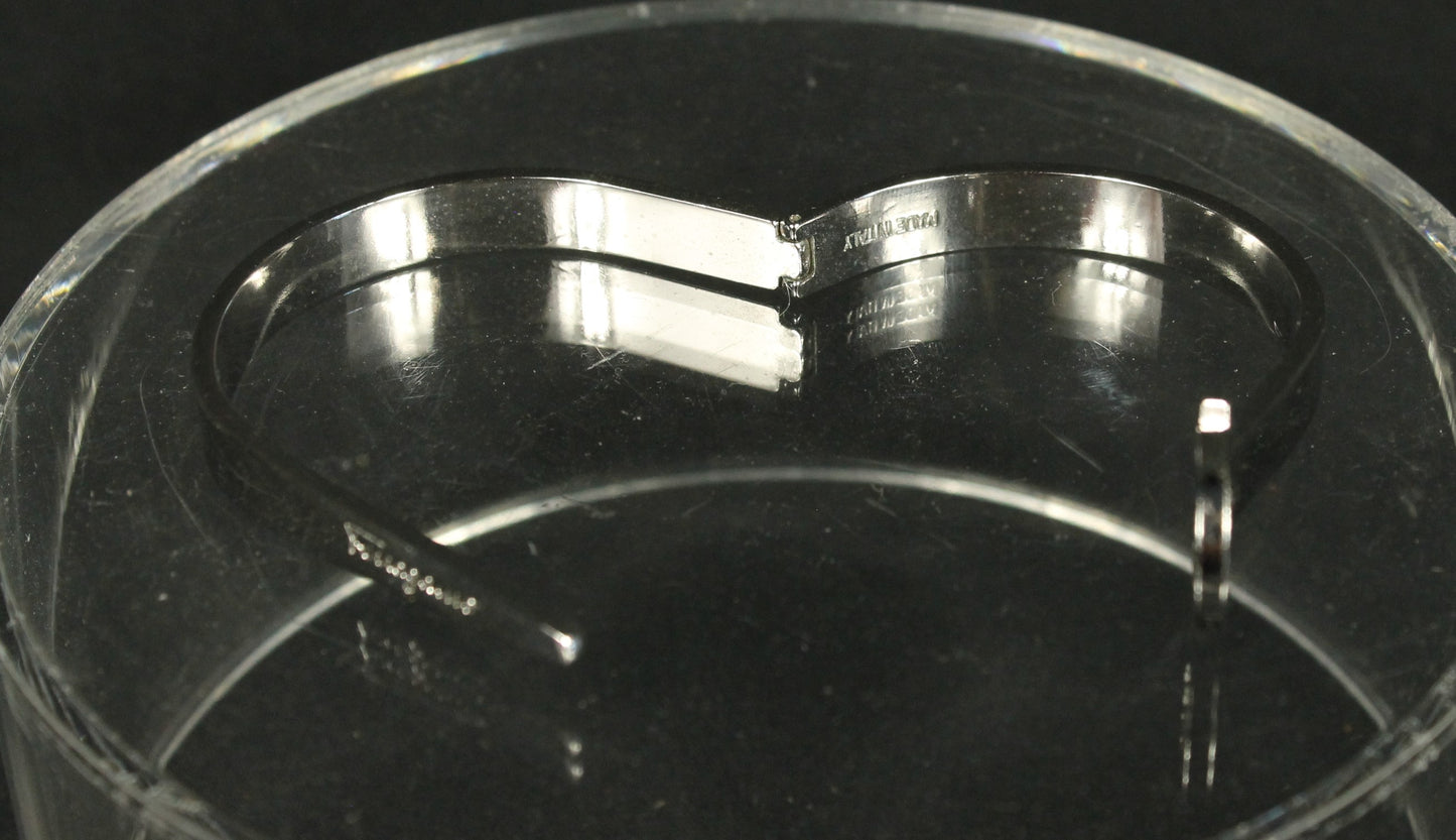 Sleek Designer Modern Silver Cuff Bracelet with Engraved Buckle