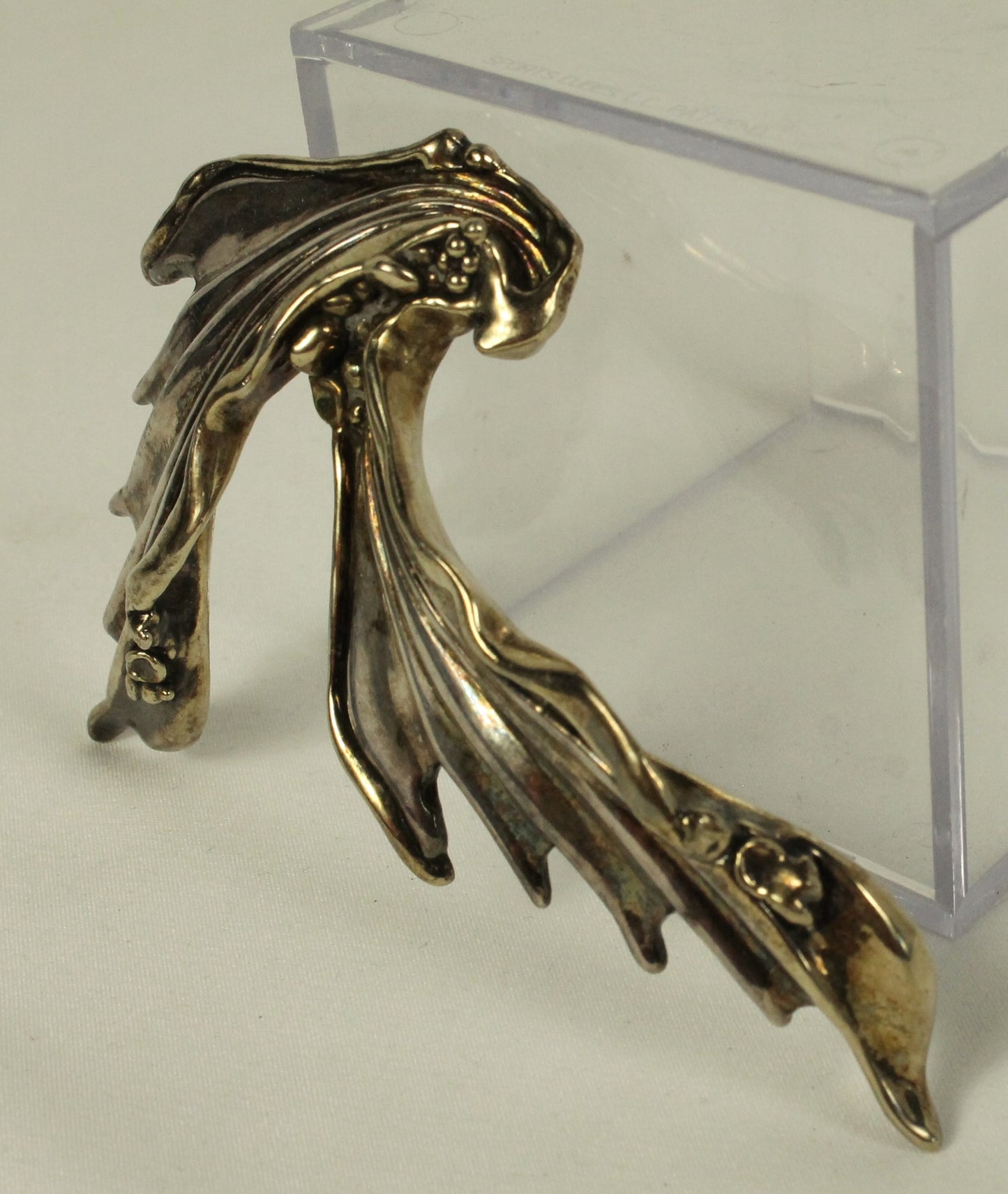 Dramatic Vintage Joseph Eustance Sterling Silver Abstract Wing or Dragon Brooch/Pendant